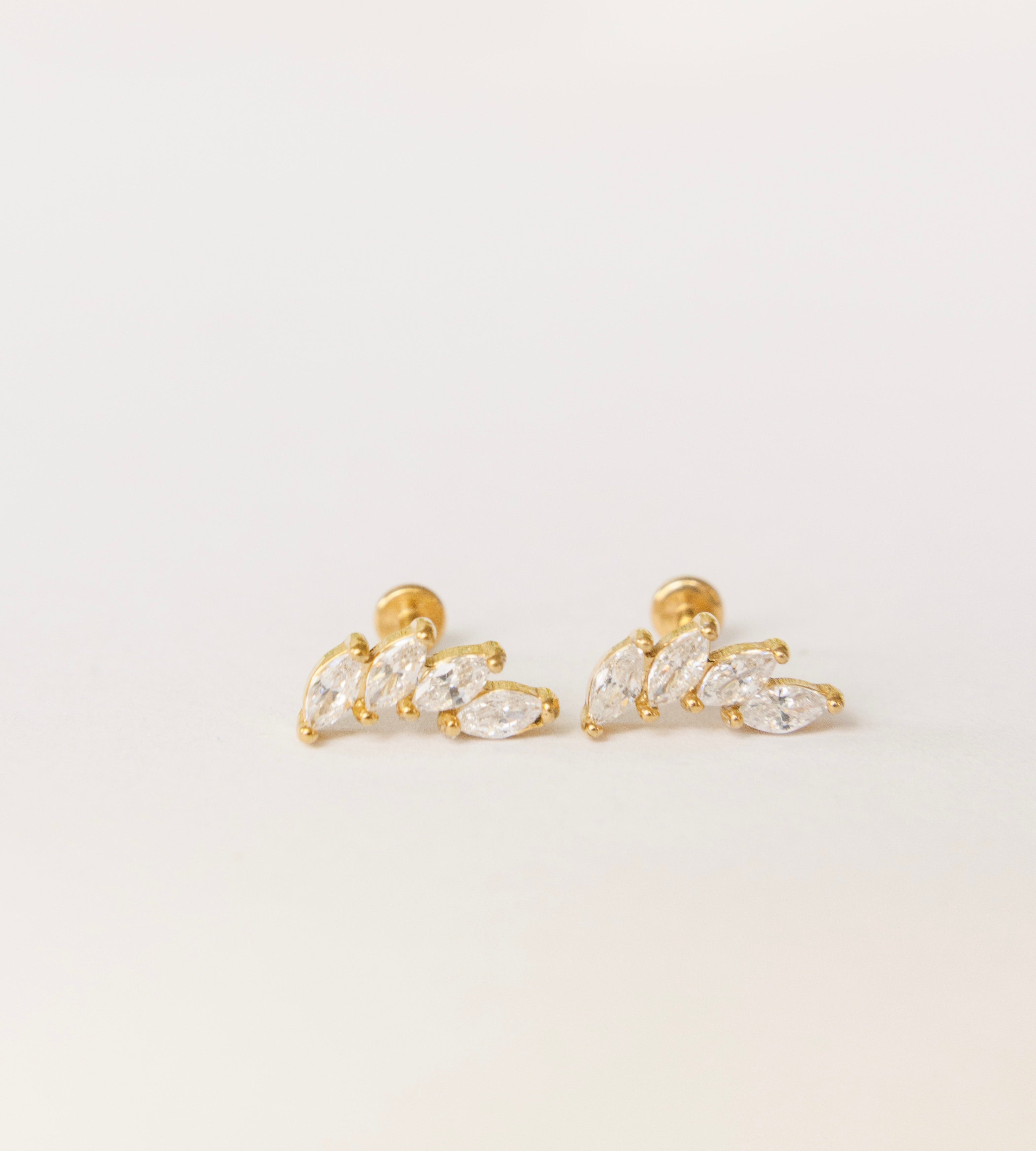 Set ~ Tiny Star and Fan Diamond Flat-Back Studs