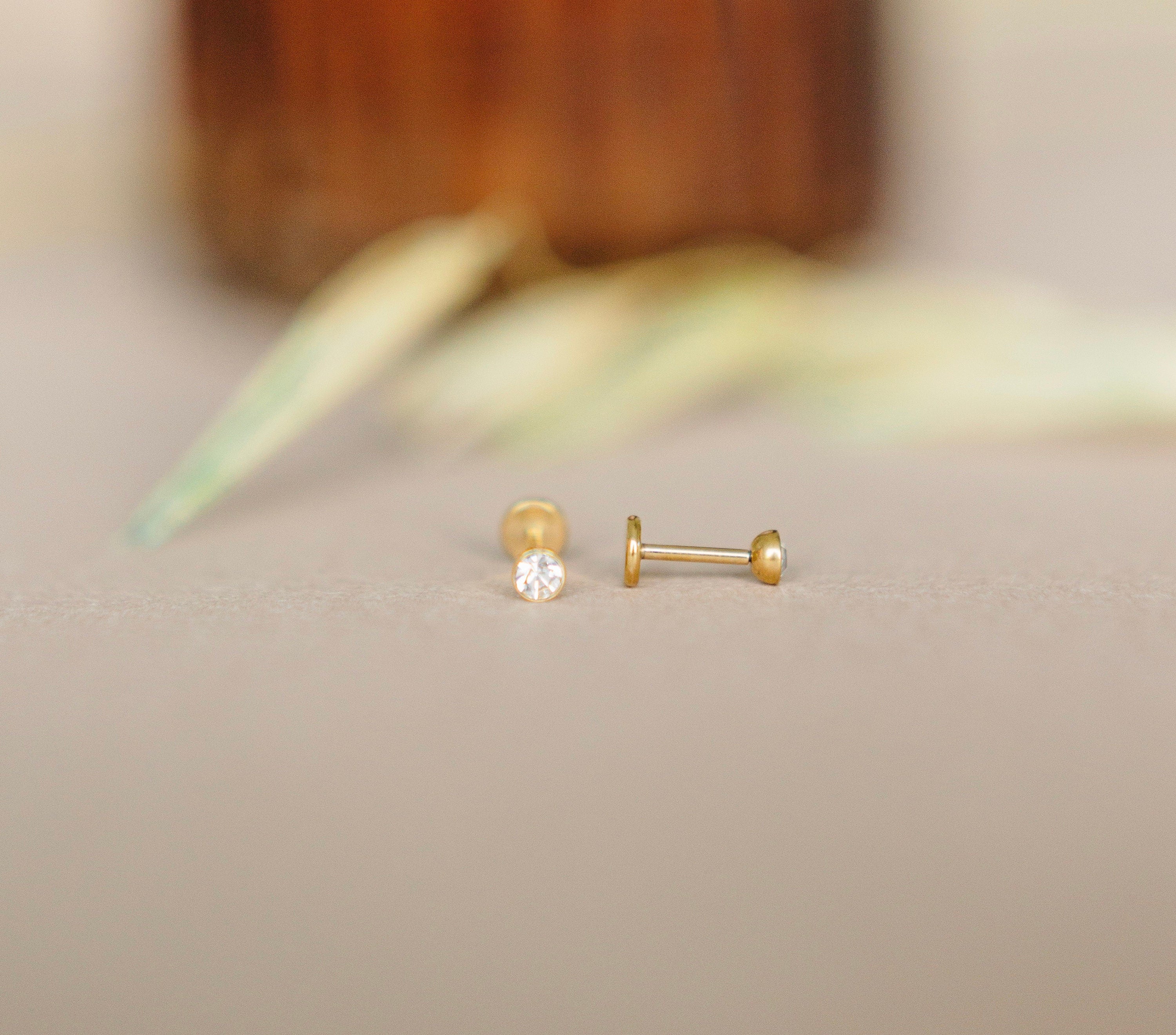 Cupped Diamond Flat Back Stud