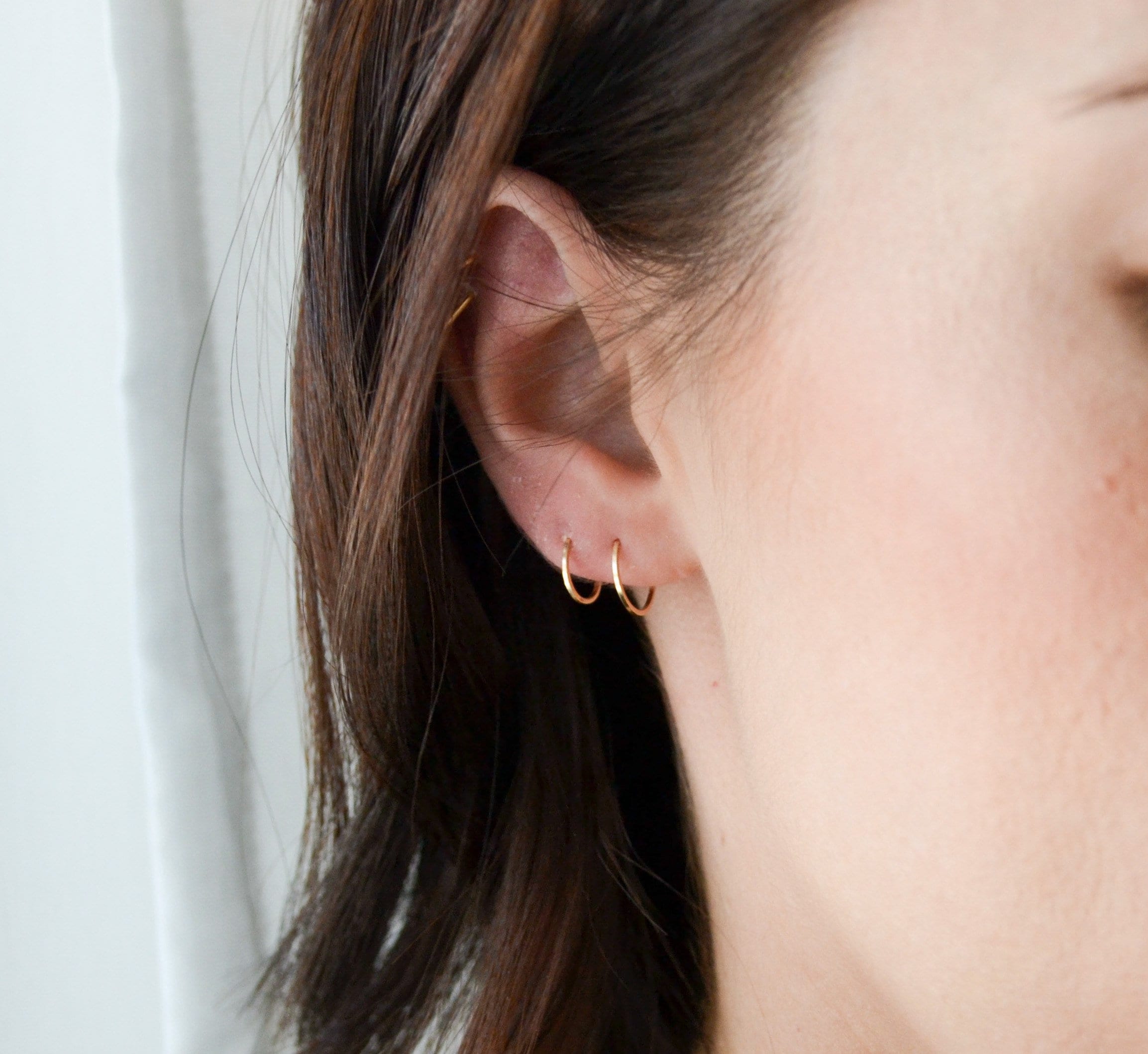 Backless Square Wire Hoop Earrings