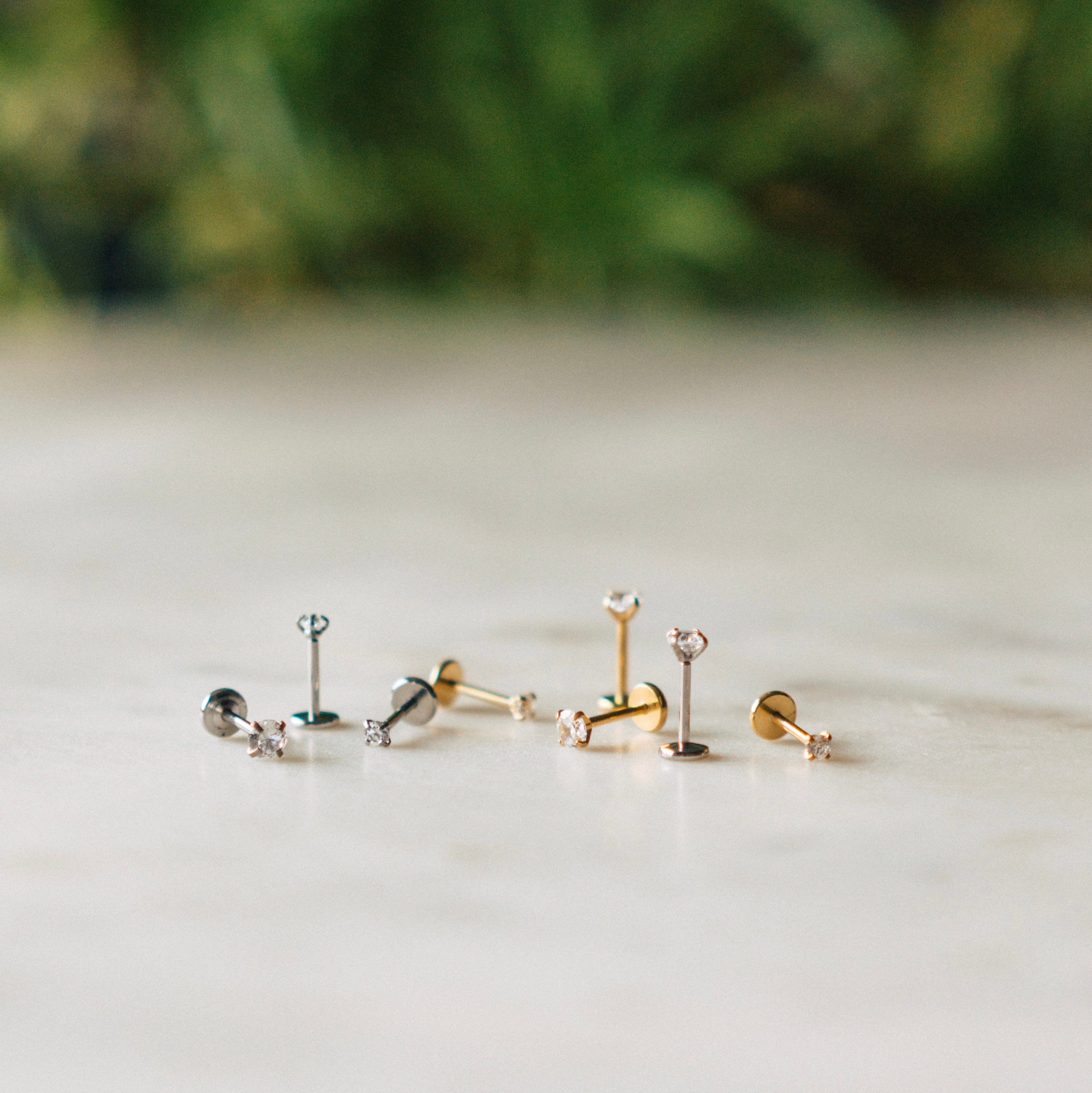 Pronged Diamond Flat Back Studs