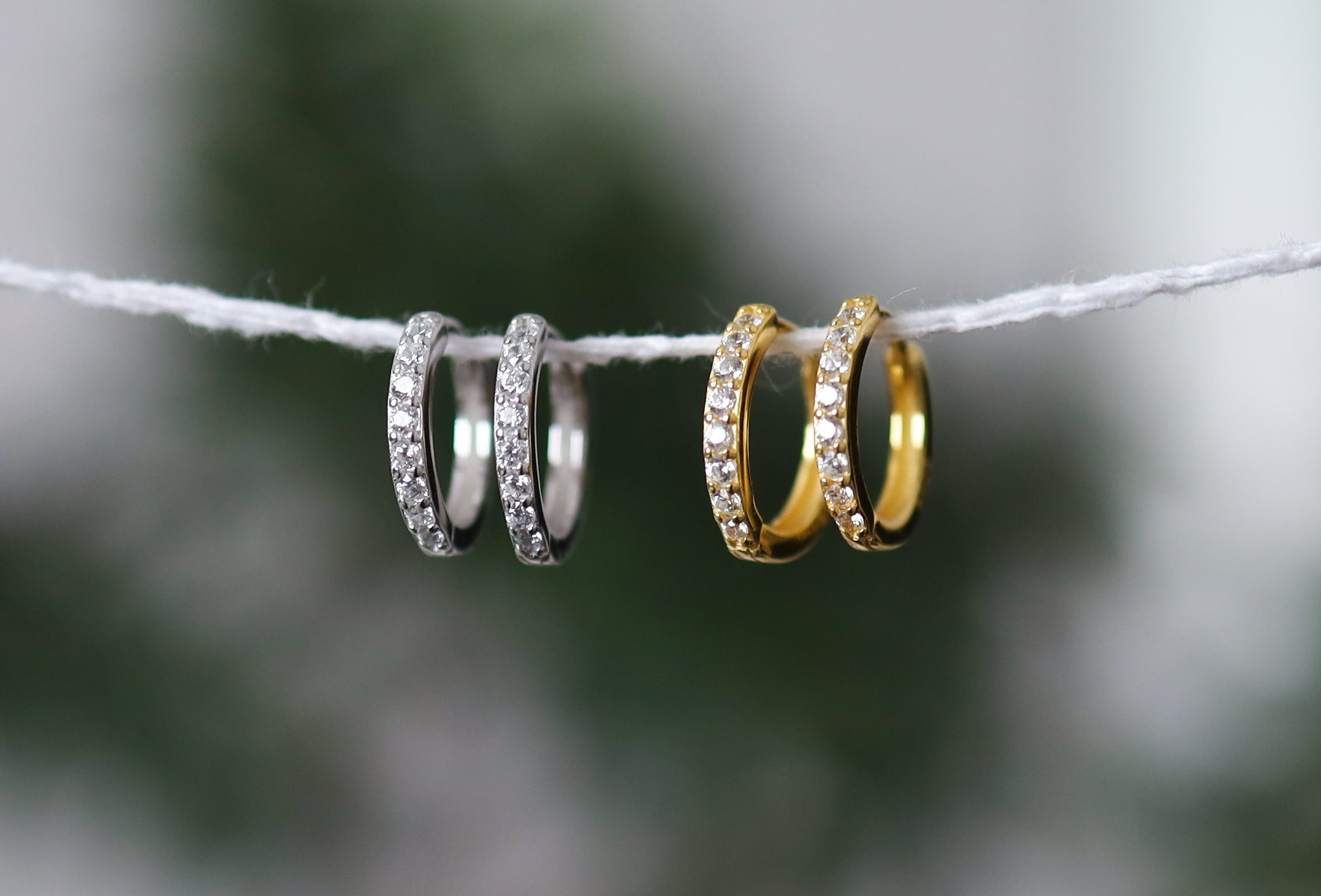 Diamond Huggie Hoop Earrings