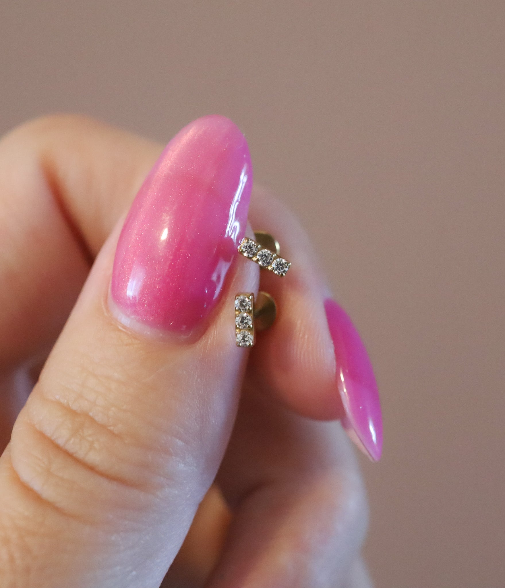 Diamond Bar Flat Back Studs