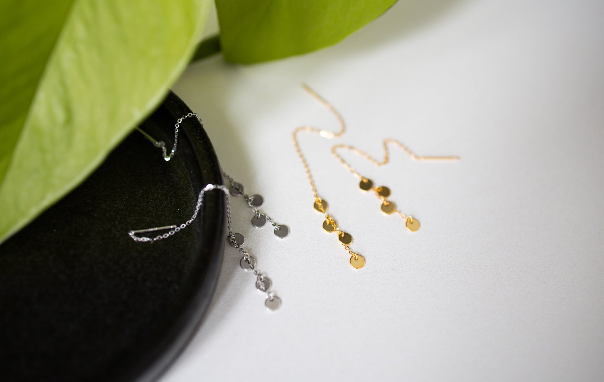 Disk Chain Earrings