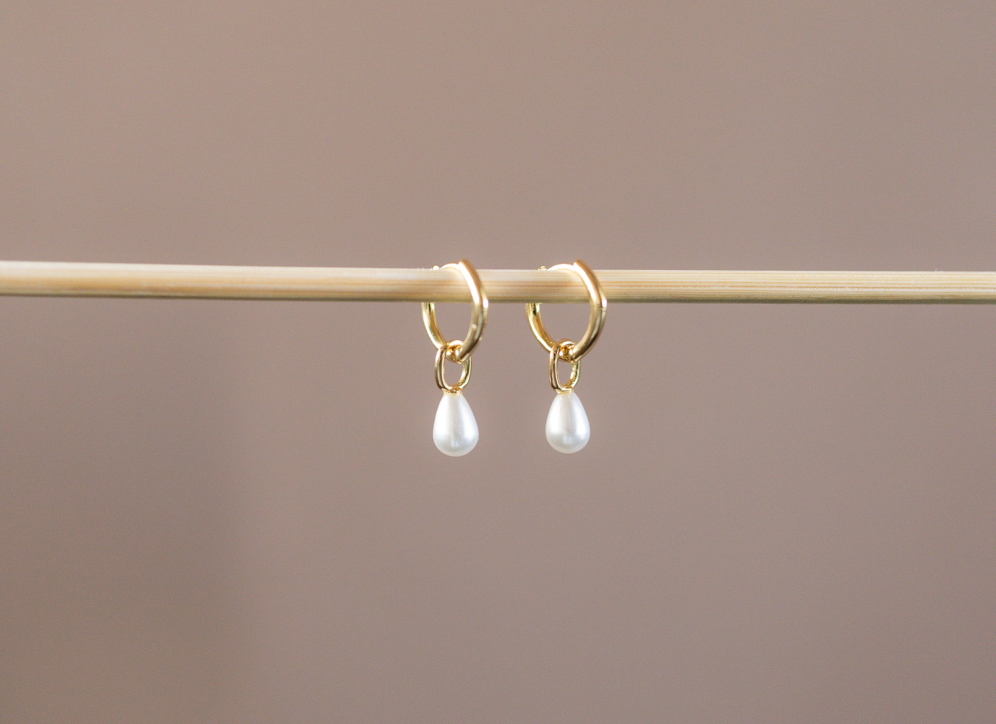Pearl Charm Hoops