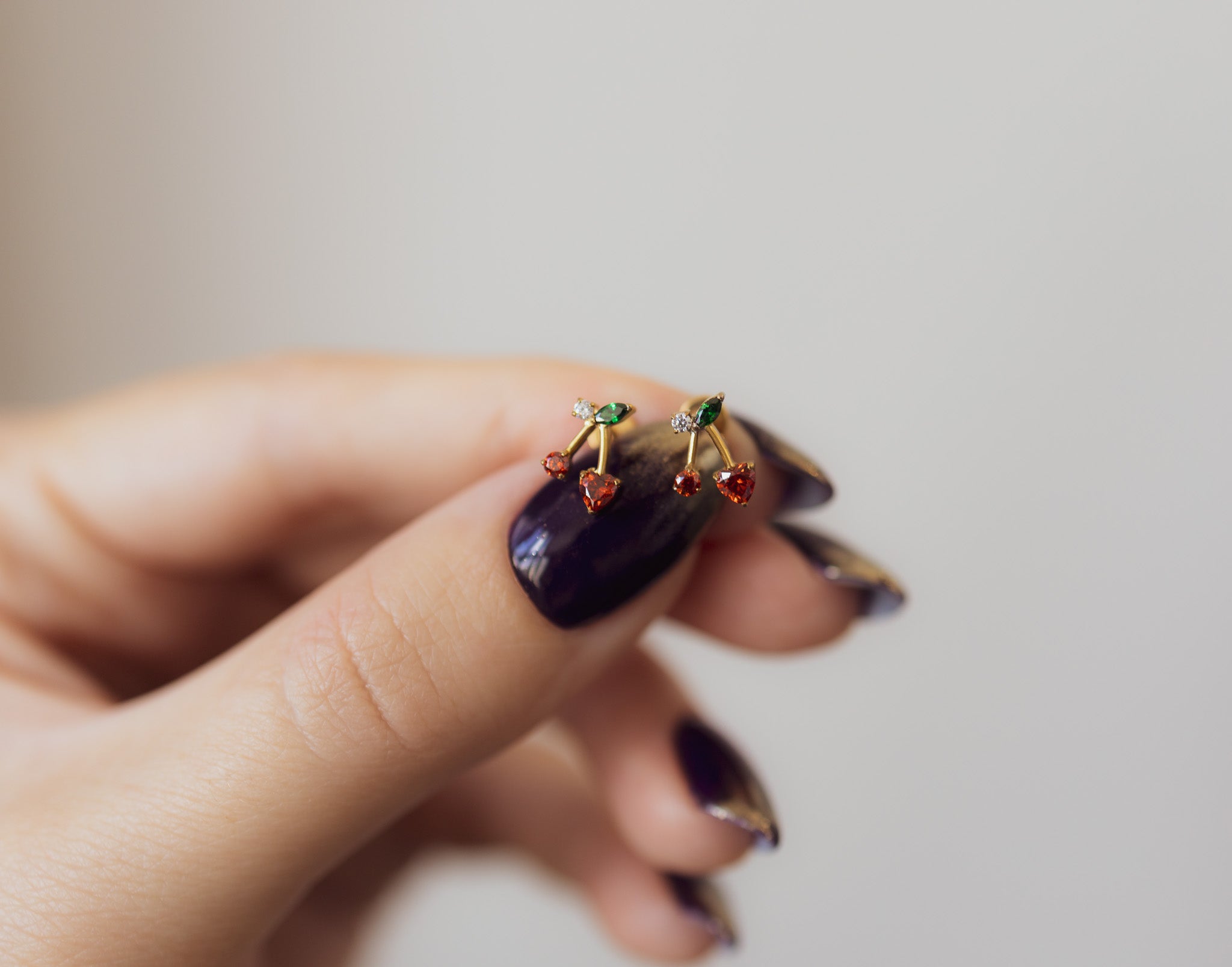 Cherry Flat Back Studs