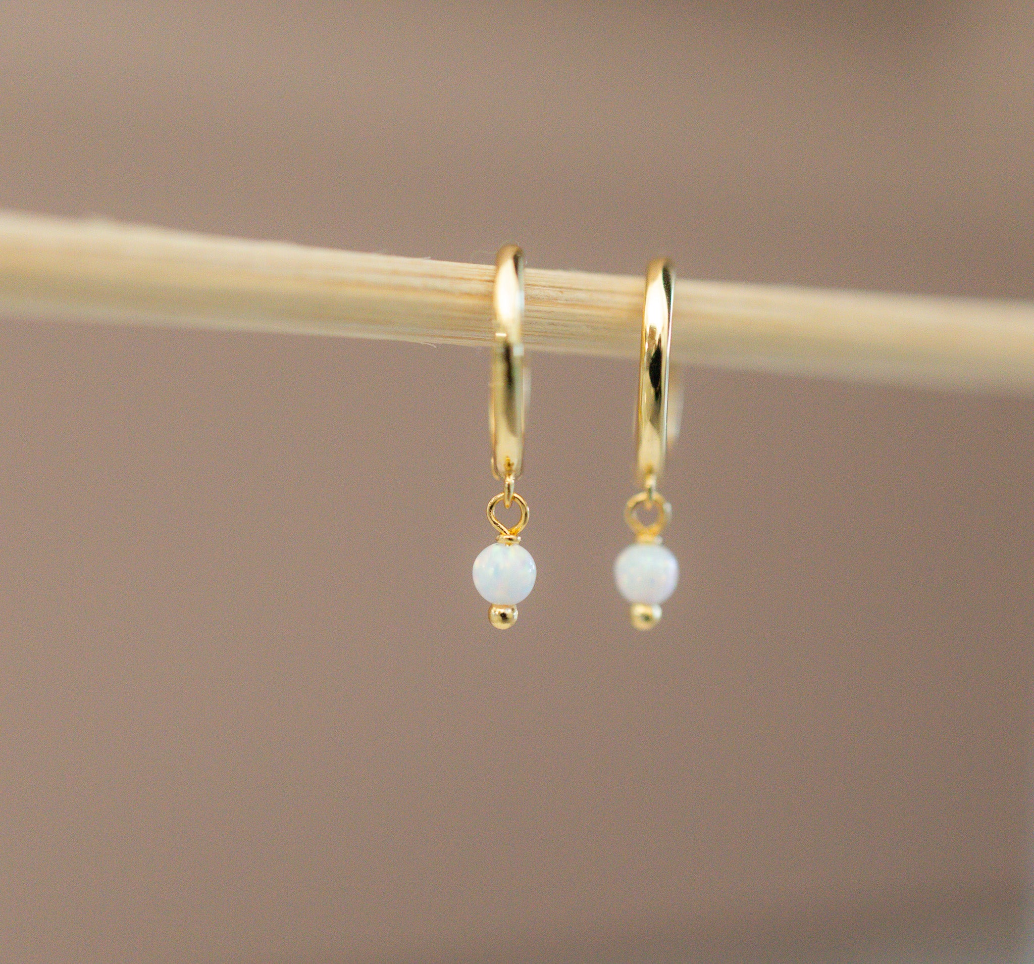 Opalite Charm Hoops
