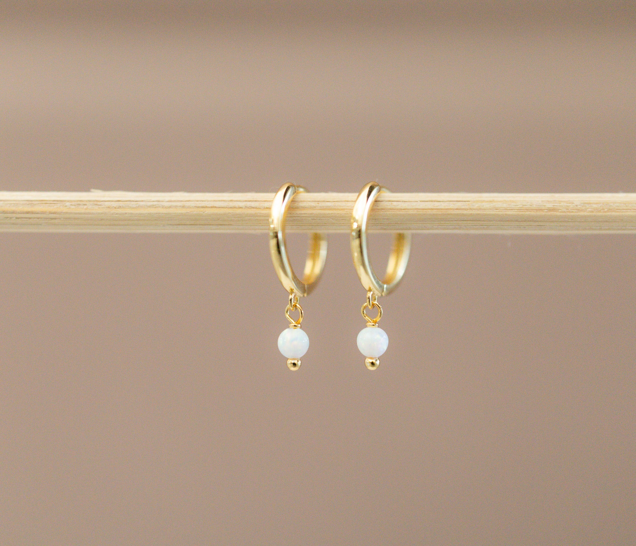Opalite Charm Hoops