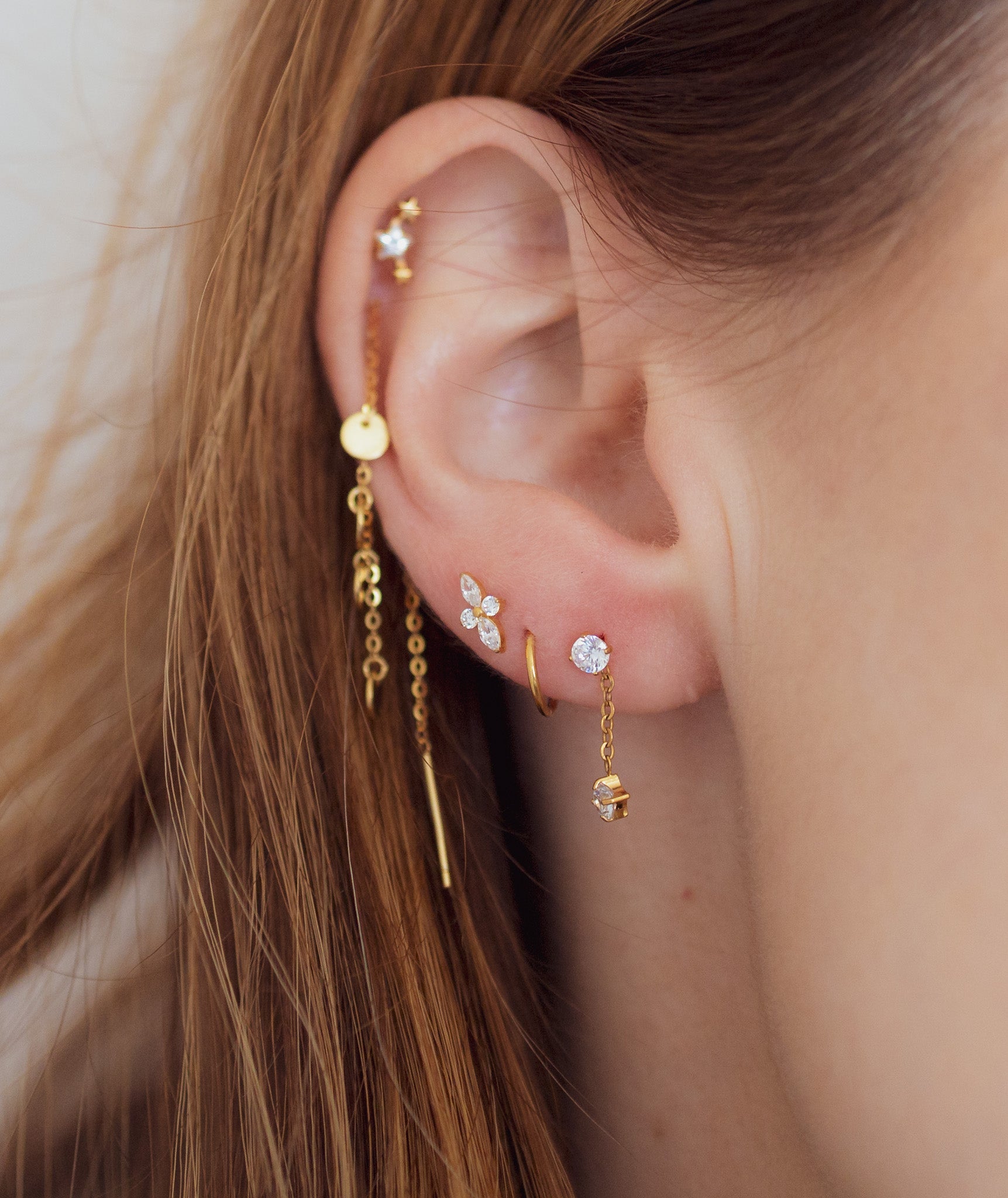 Rose Flat Back Studs