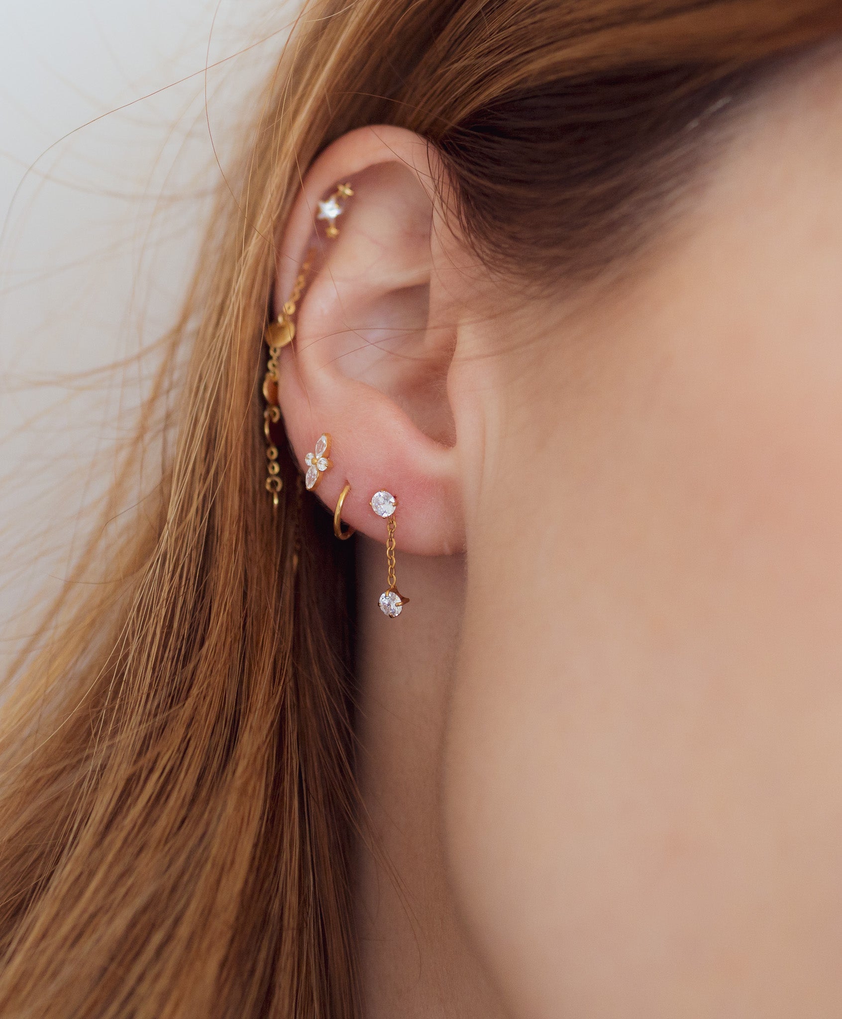 Diamond Drape Flat Back Studs