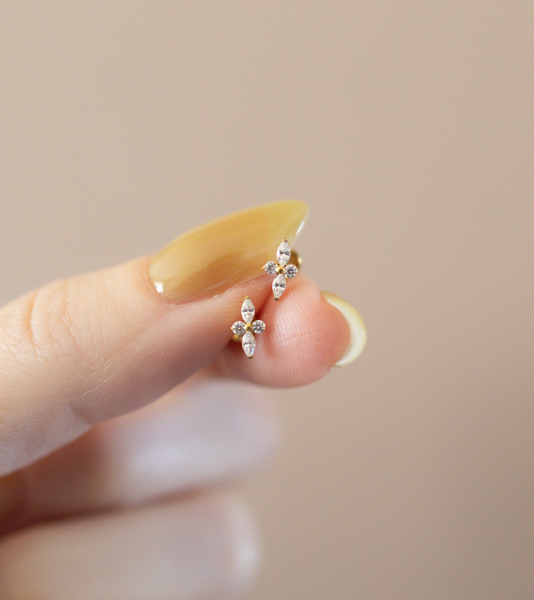 Rose Flat Back Studs