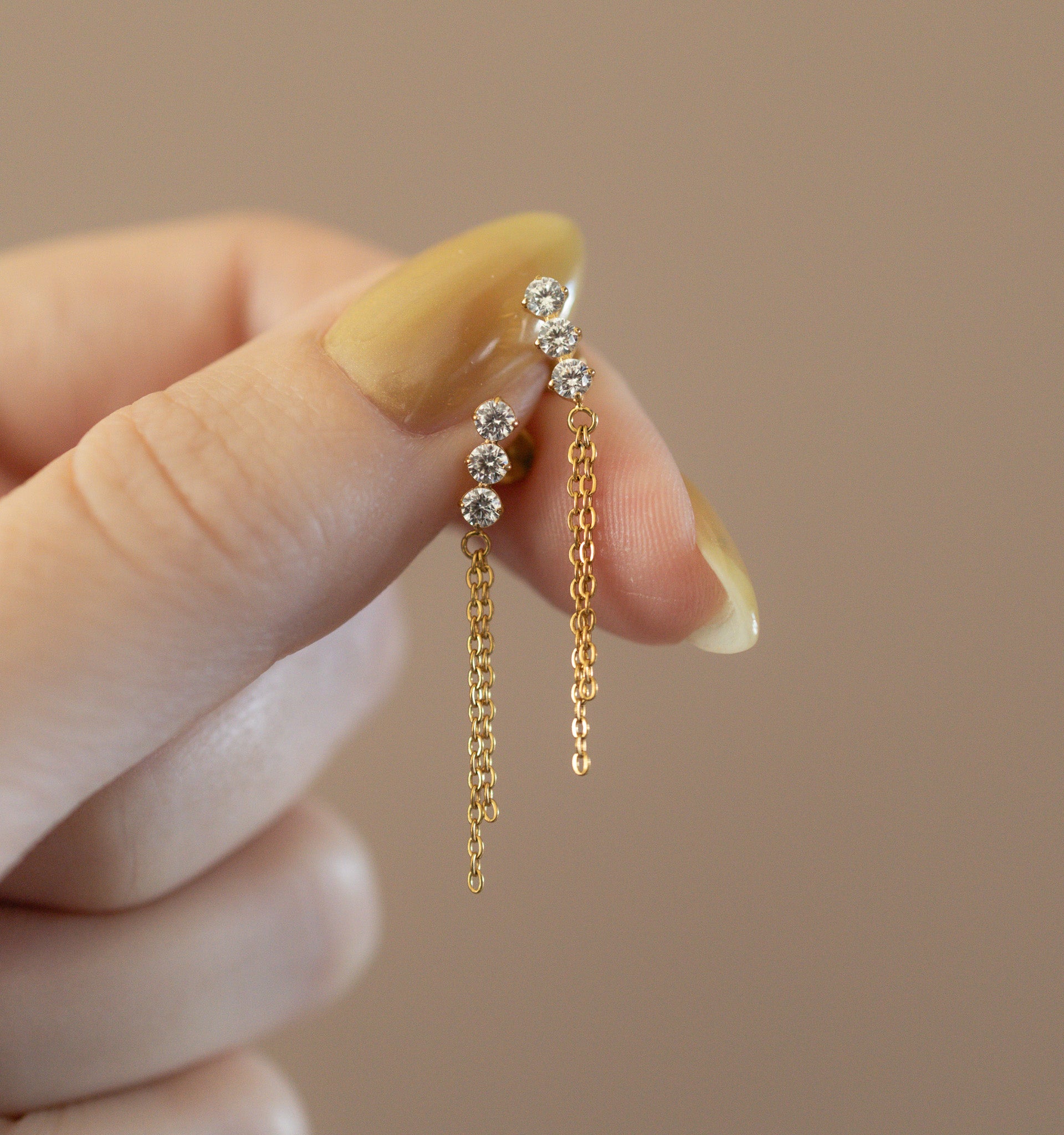 Tassel Diamond Flat Back Studs