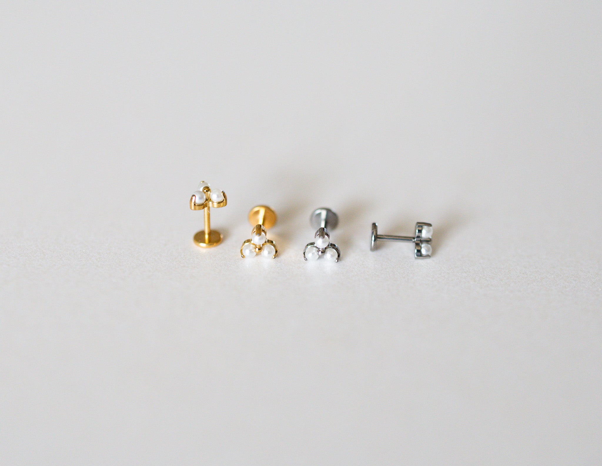 Pearl Triangle Flat Back Studs