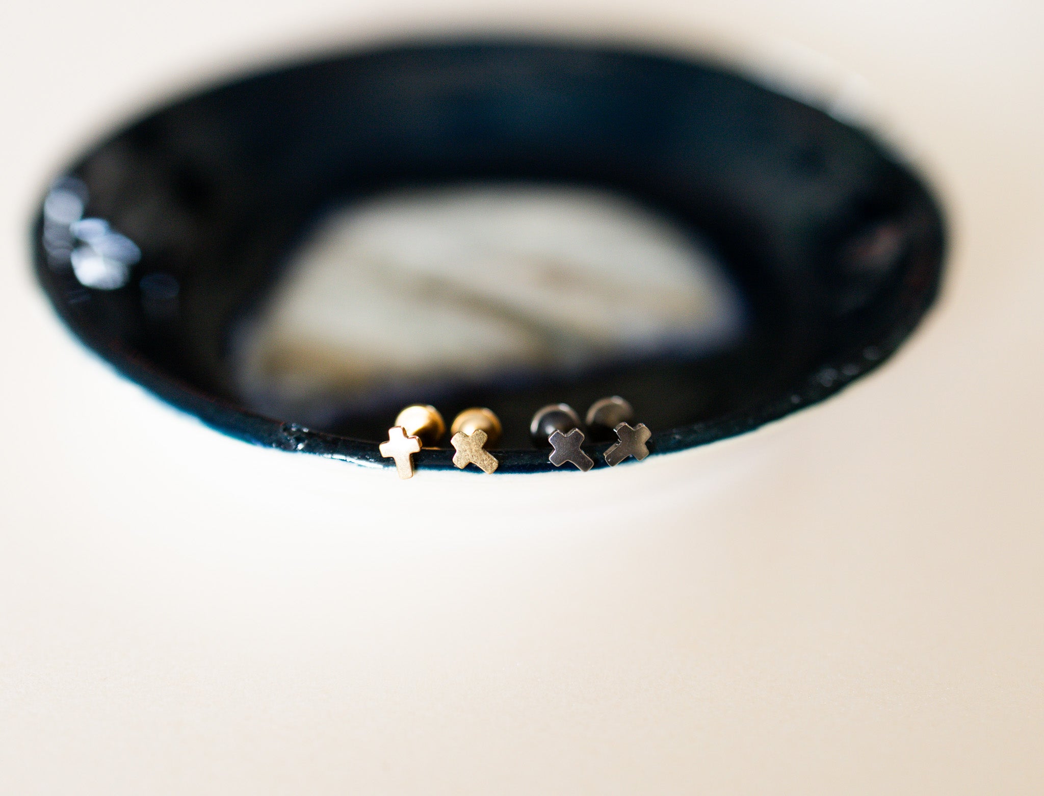 Tiny Cross Flat Back Studs