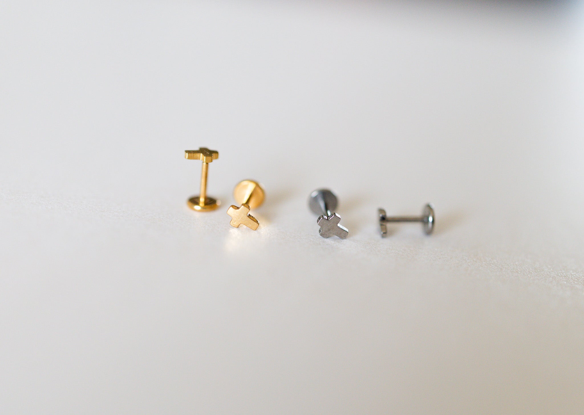 Tiny Cross Flat Back Studs