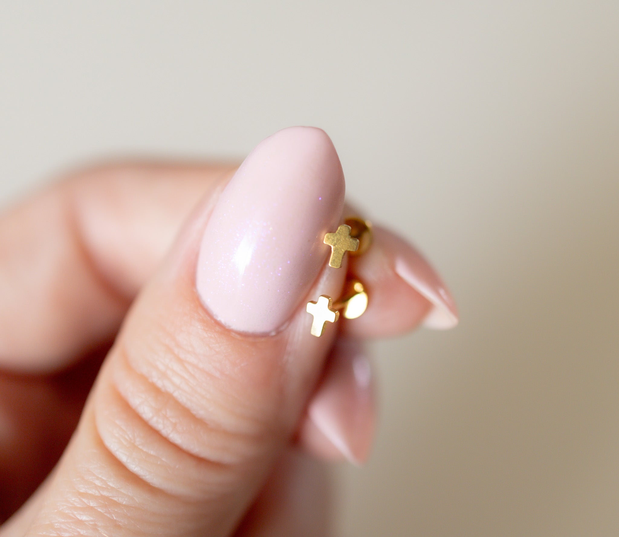 Tiny Cross Flat Back Studs