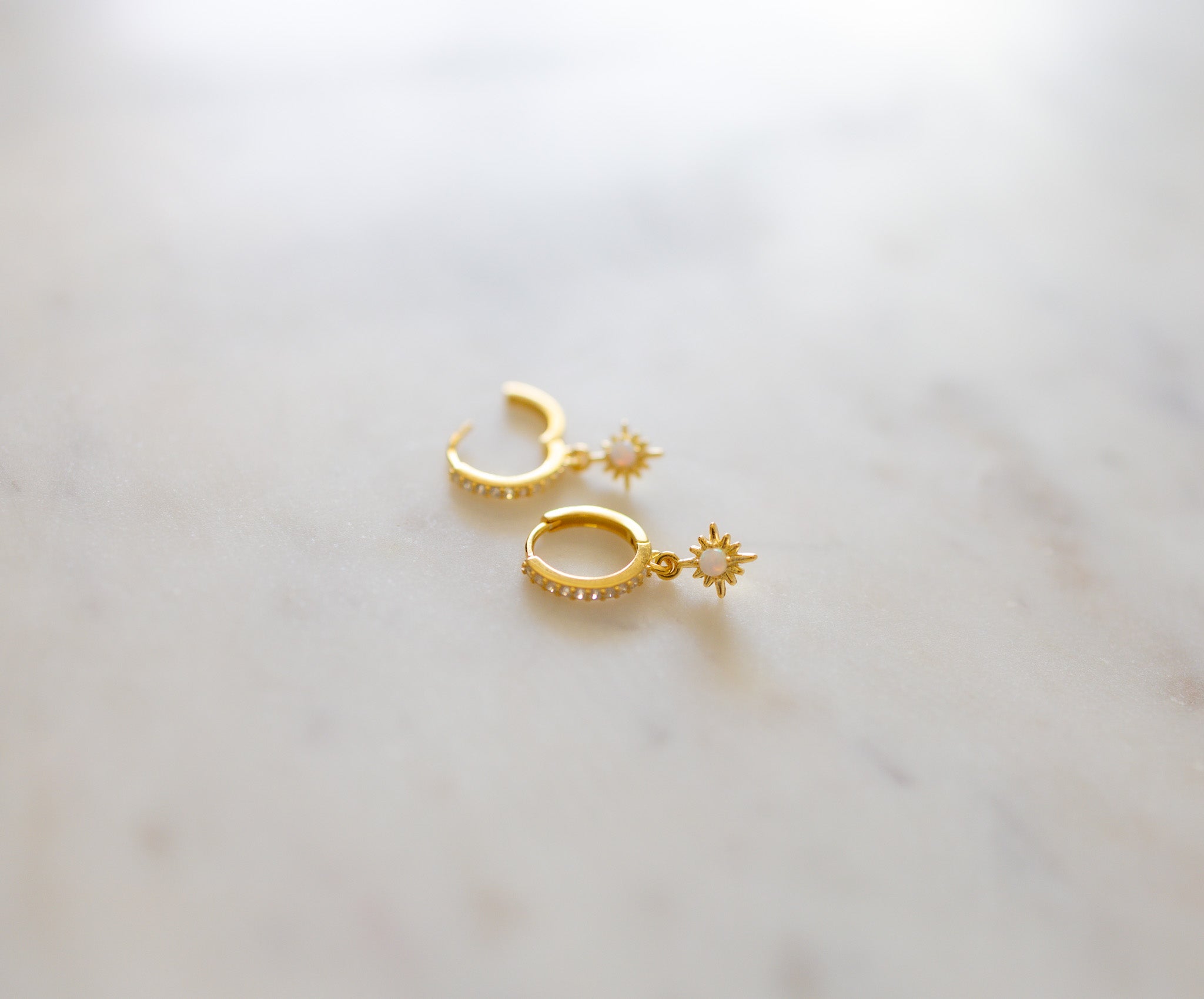 Opal Starburst Hoops