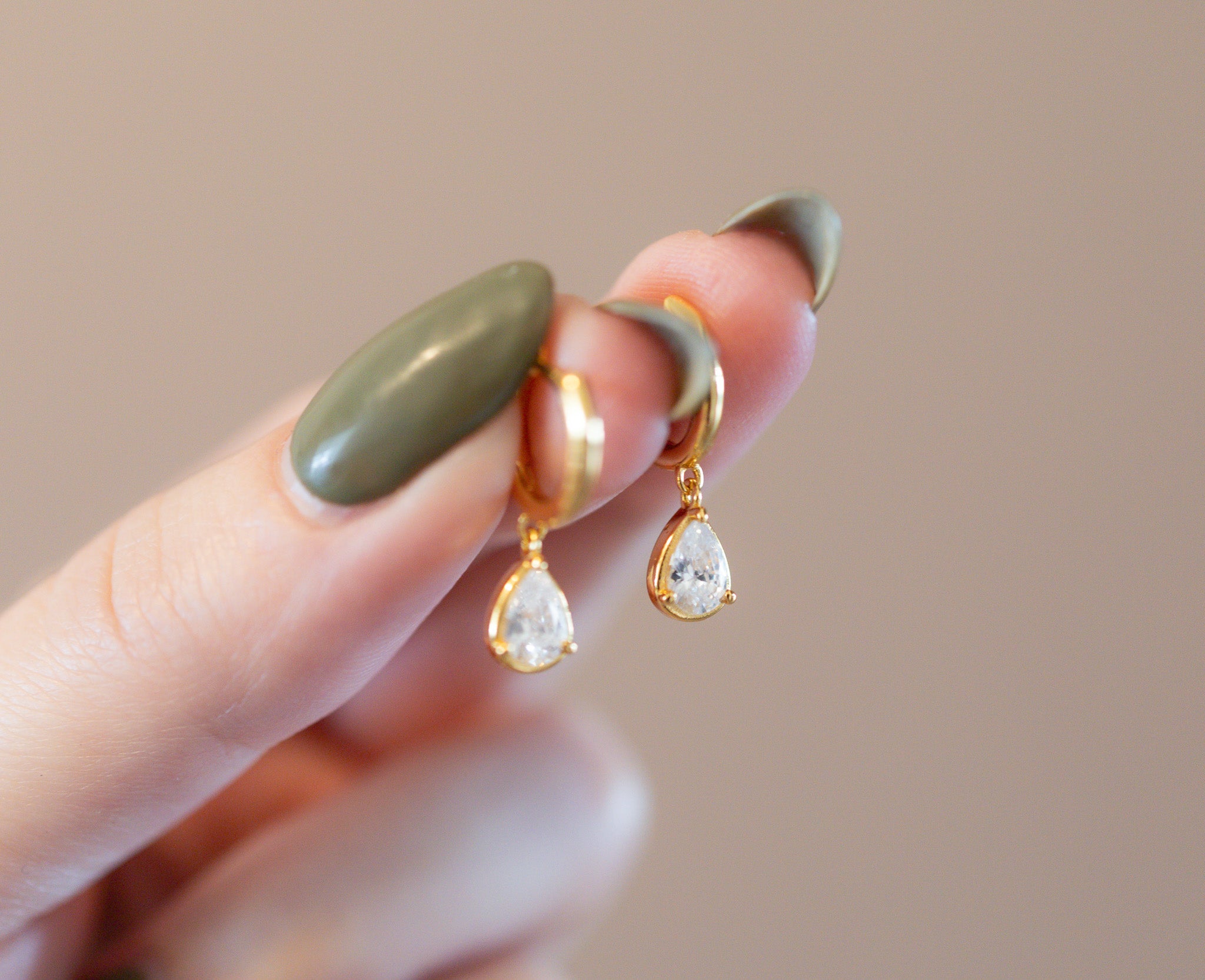 Pear Shaped Diamond Hoop