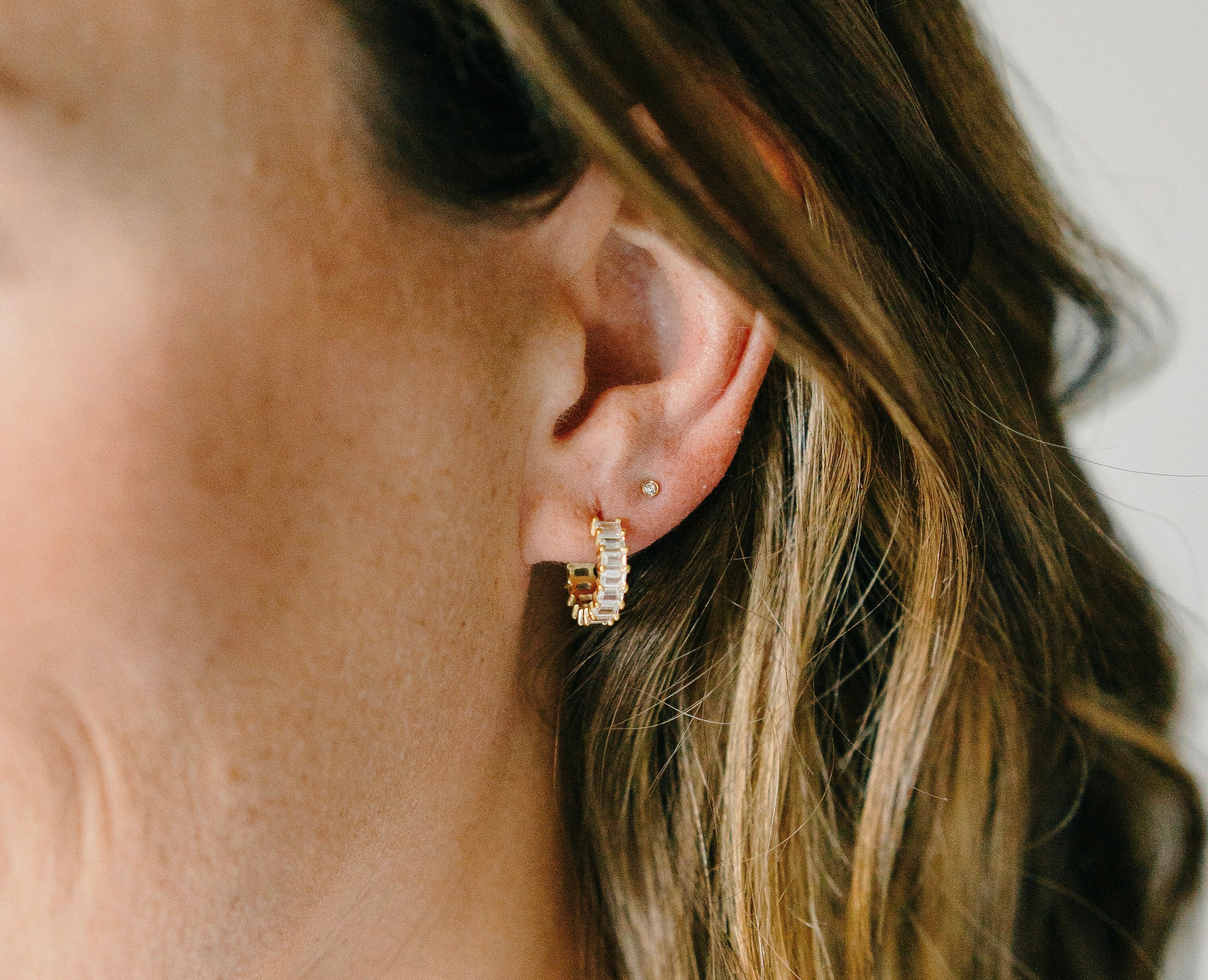 Cupped Diamond Flat Back Stud