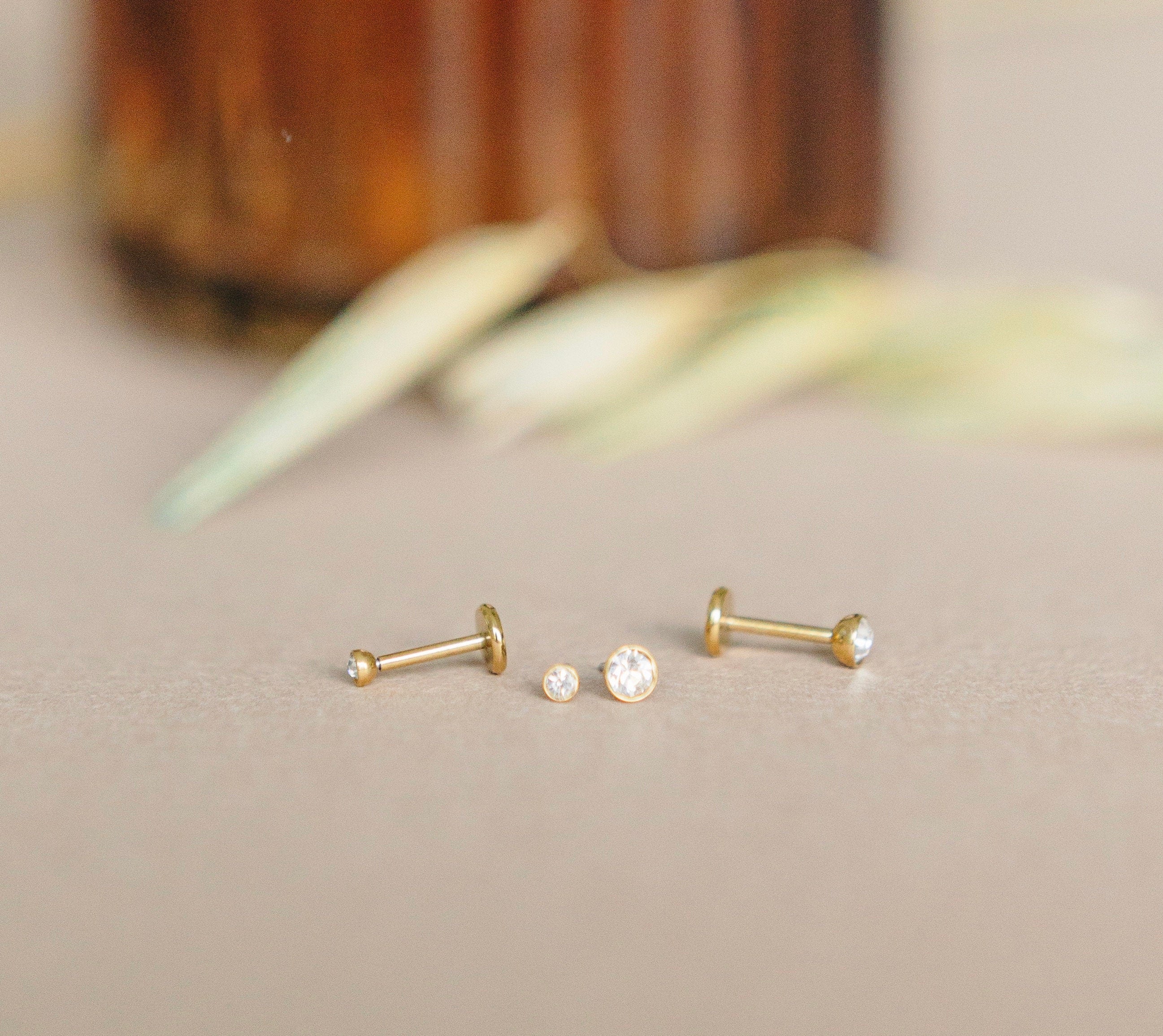 Cupped Diamond Flat Back Stud