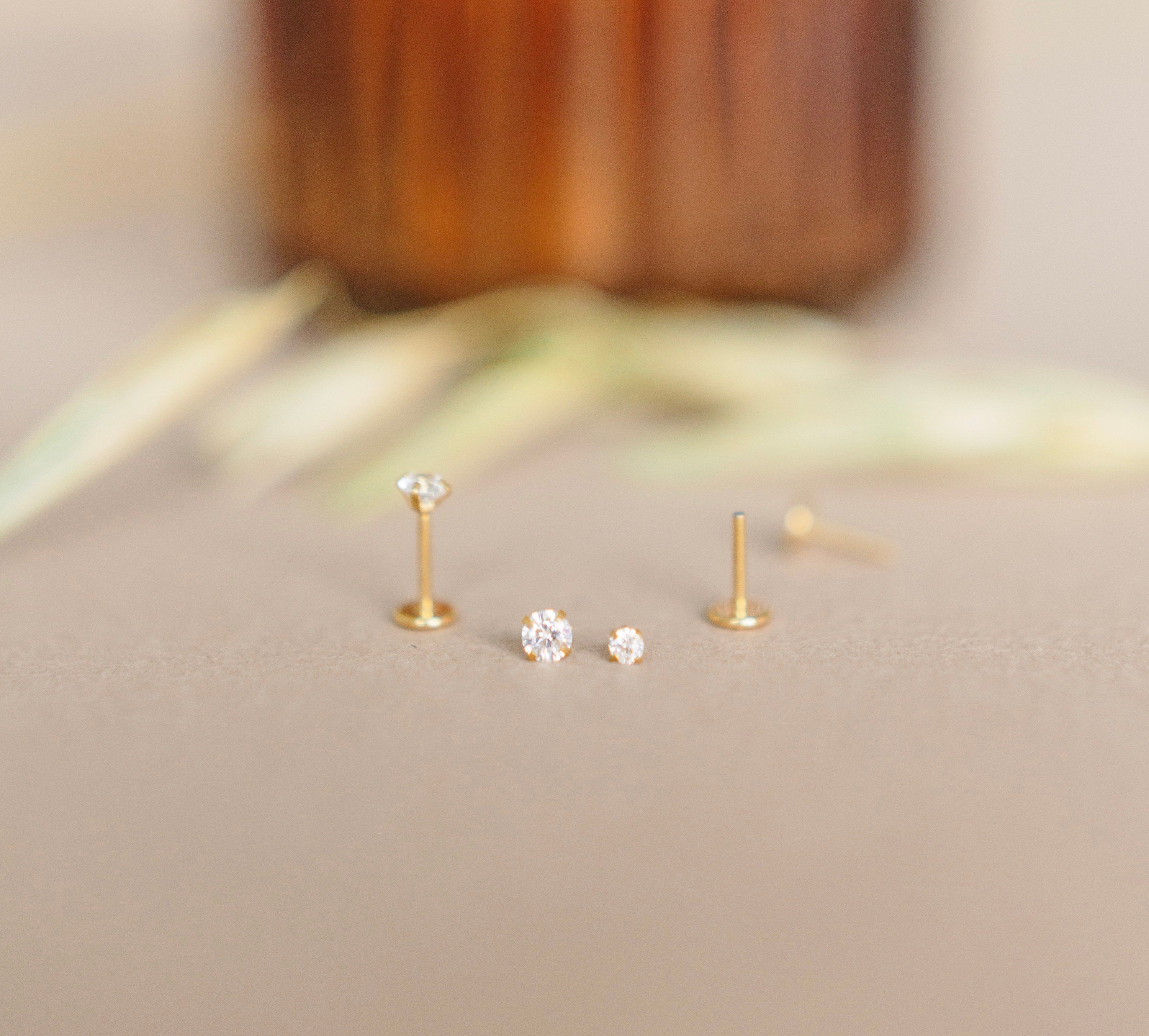 Pronged Diamond Flat Back Studs