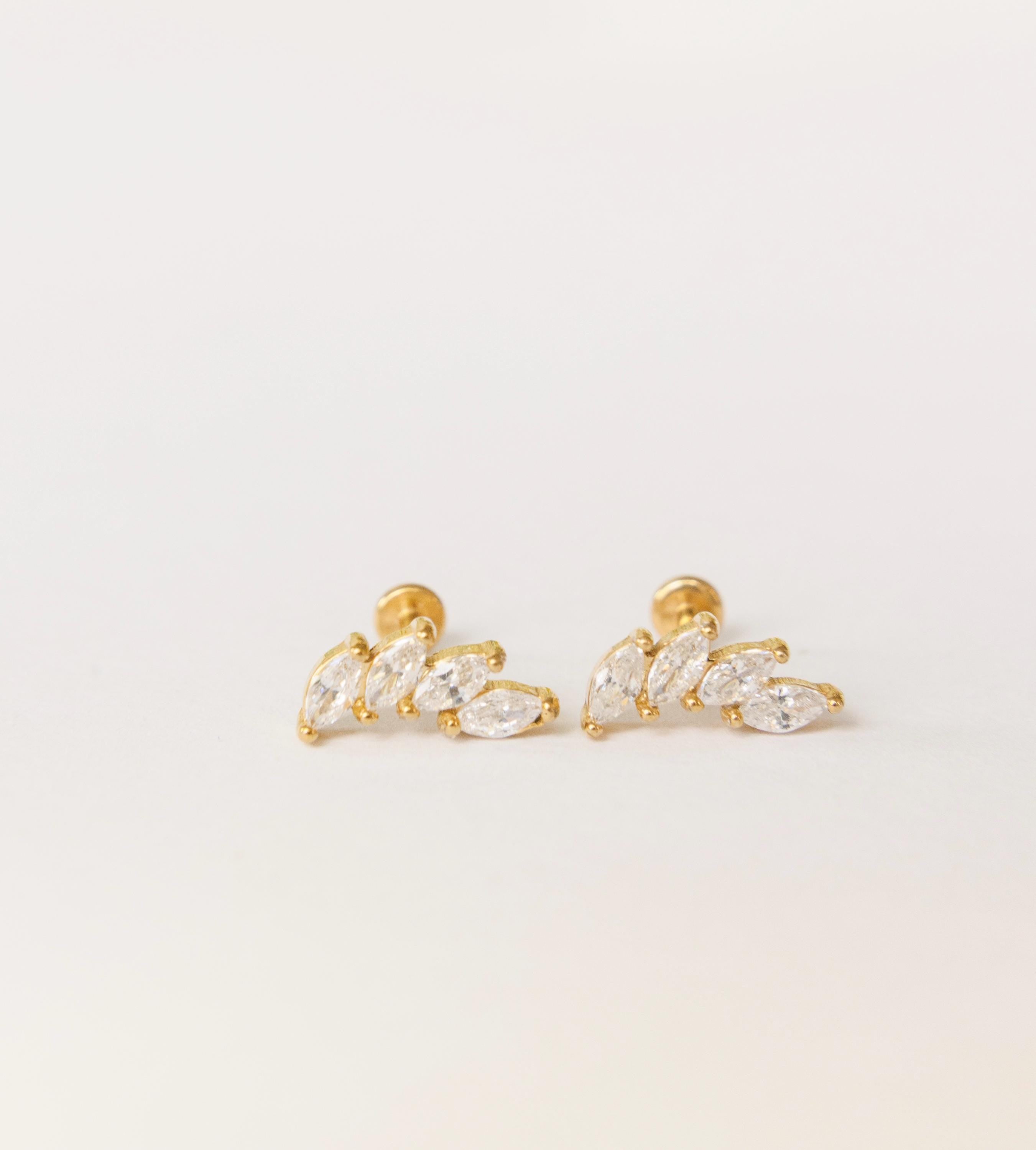Fan Diamond Flat Back Studs
