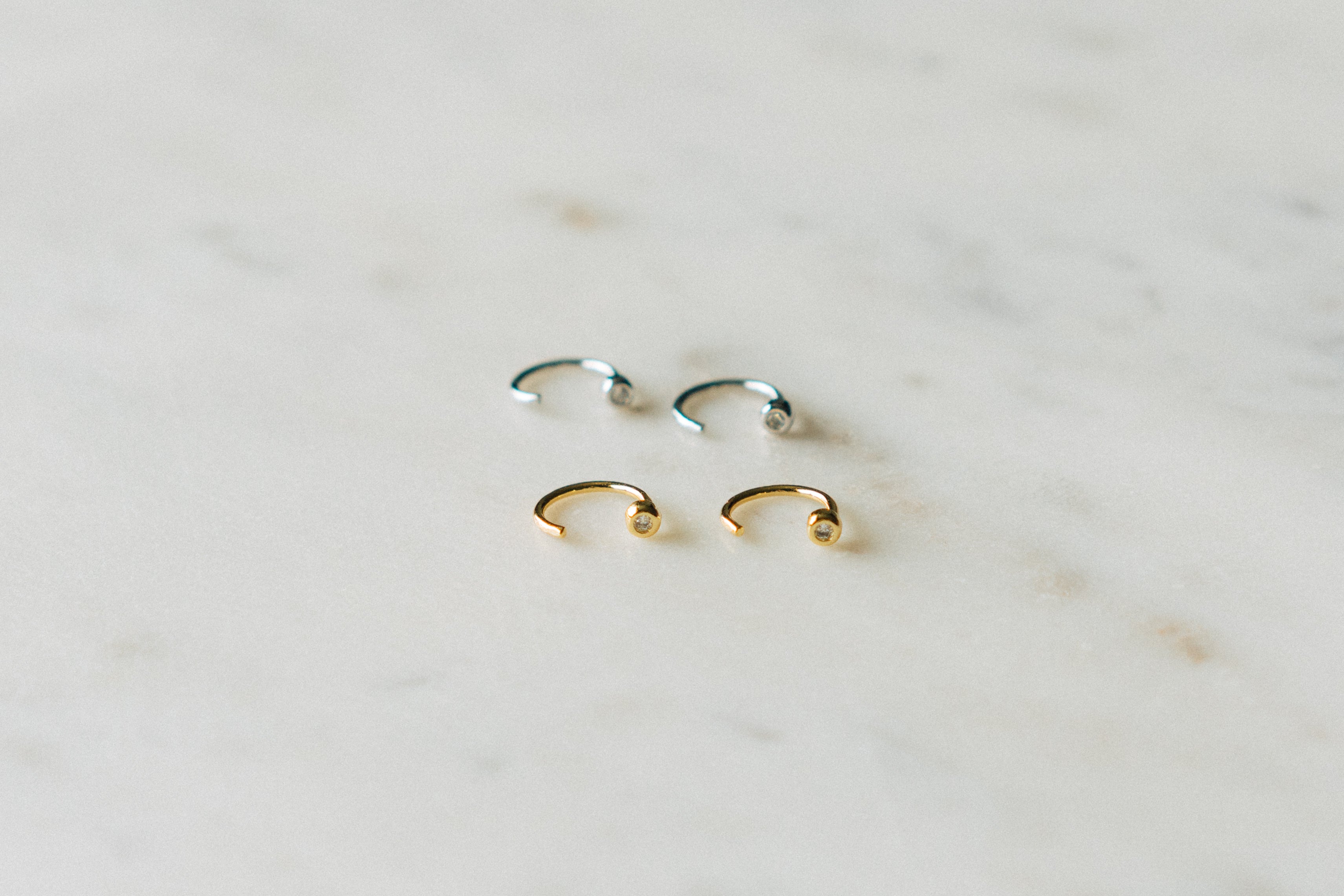 Tiny Diamond Circle Hoop