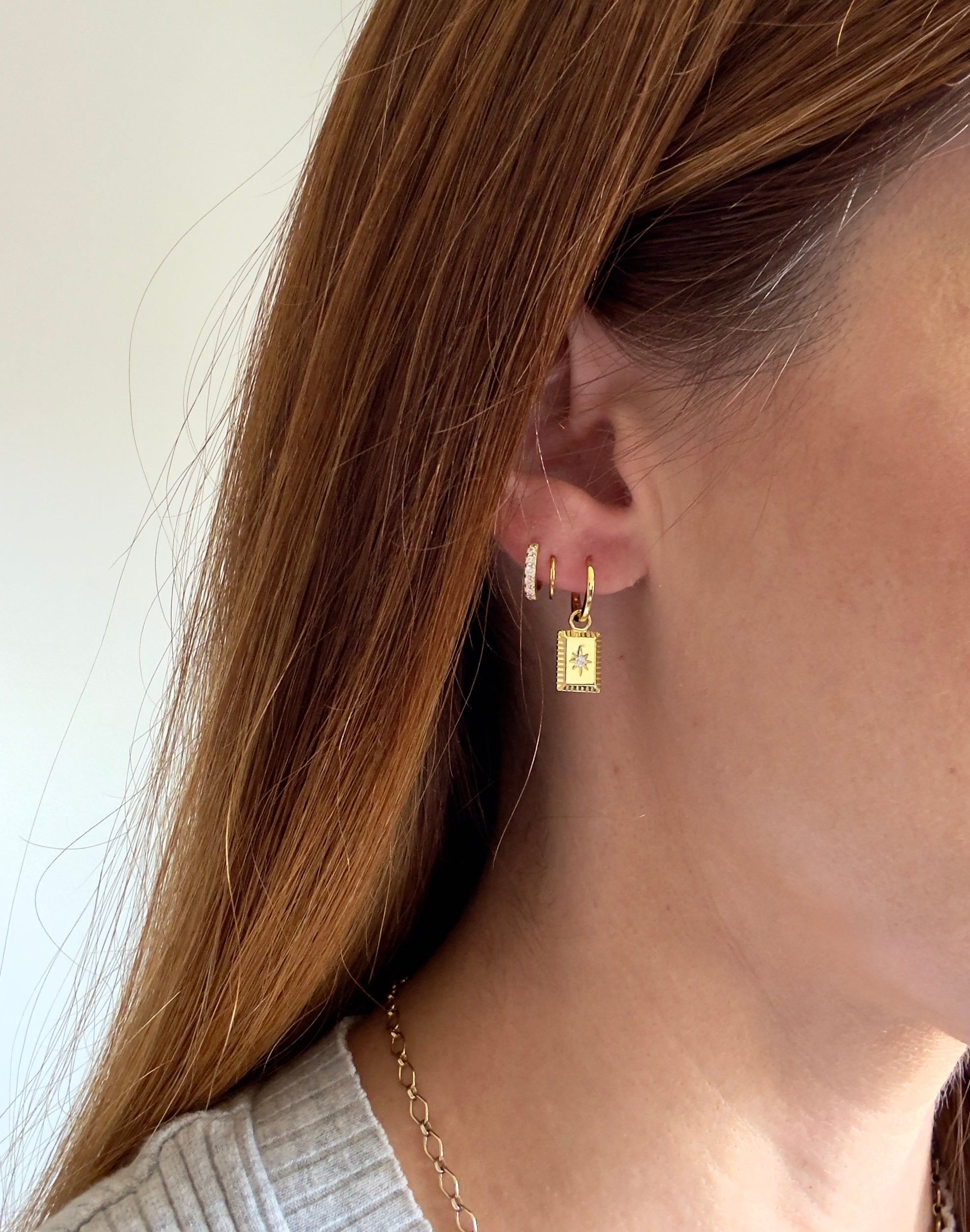 Star Charm Hoops