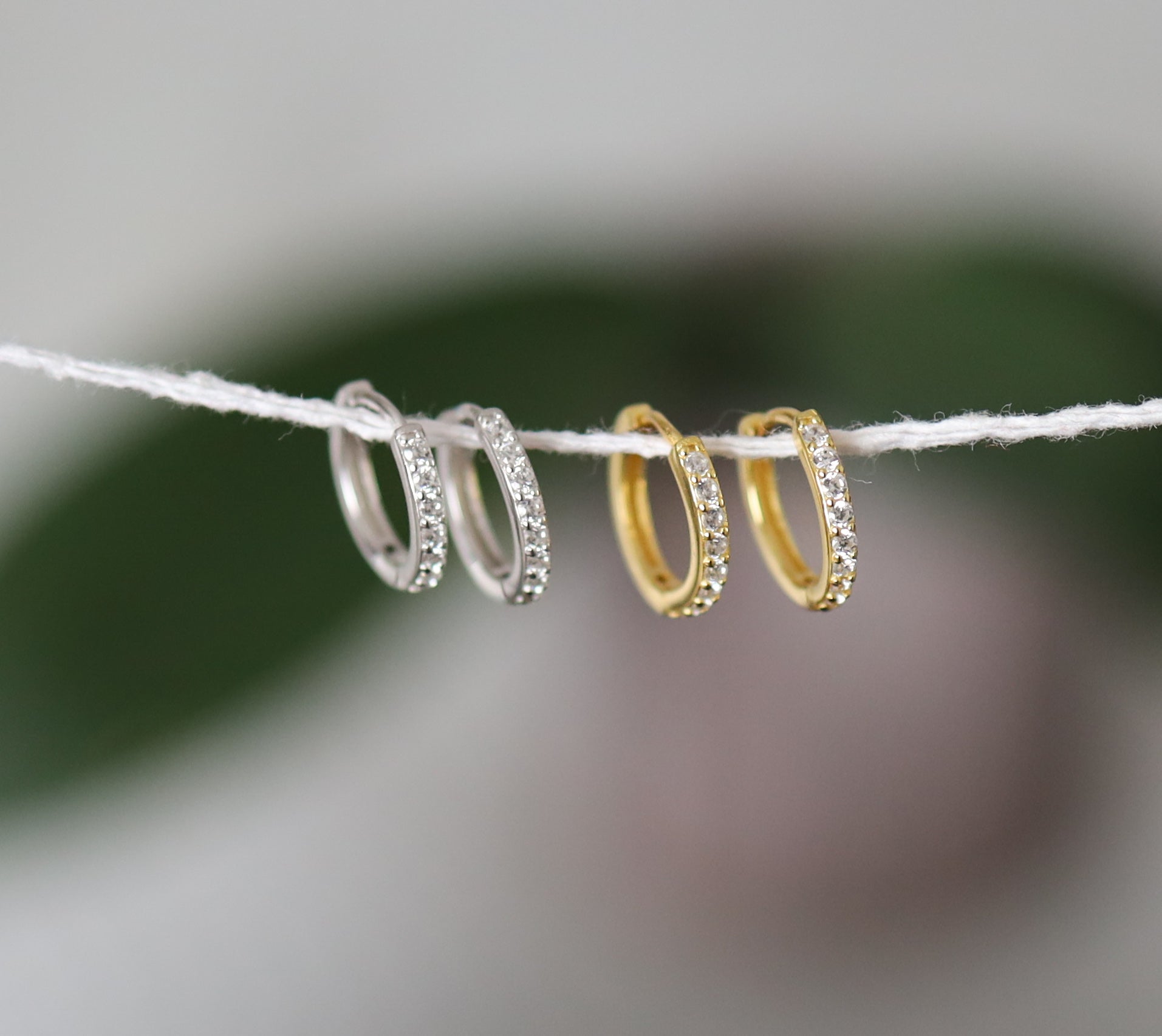 Diamond Huggie Hoop Earrings
