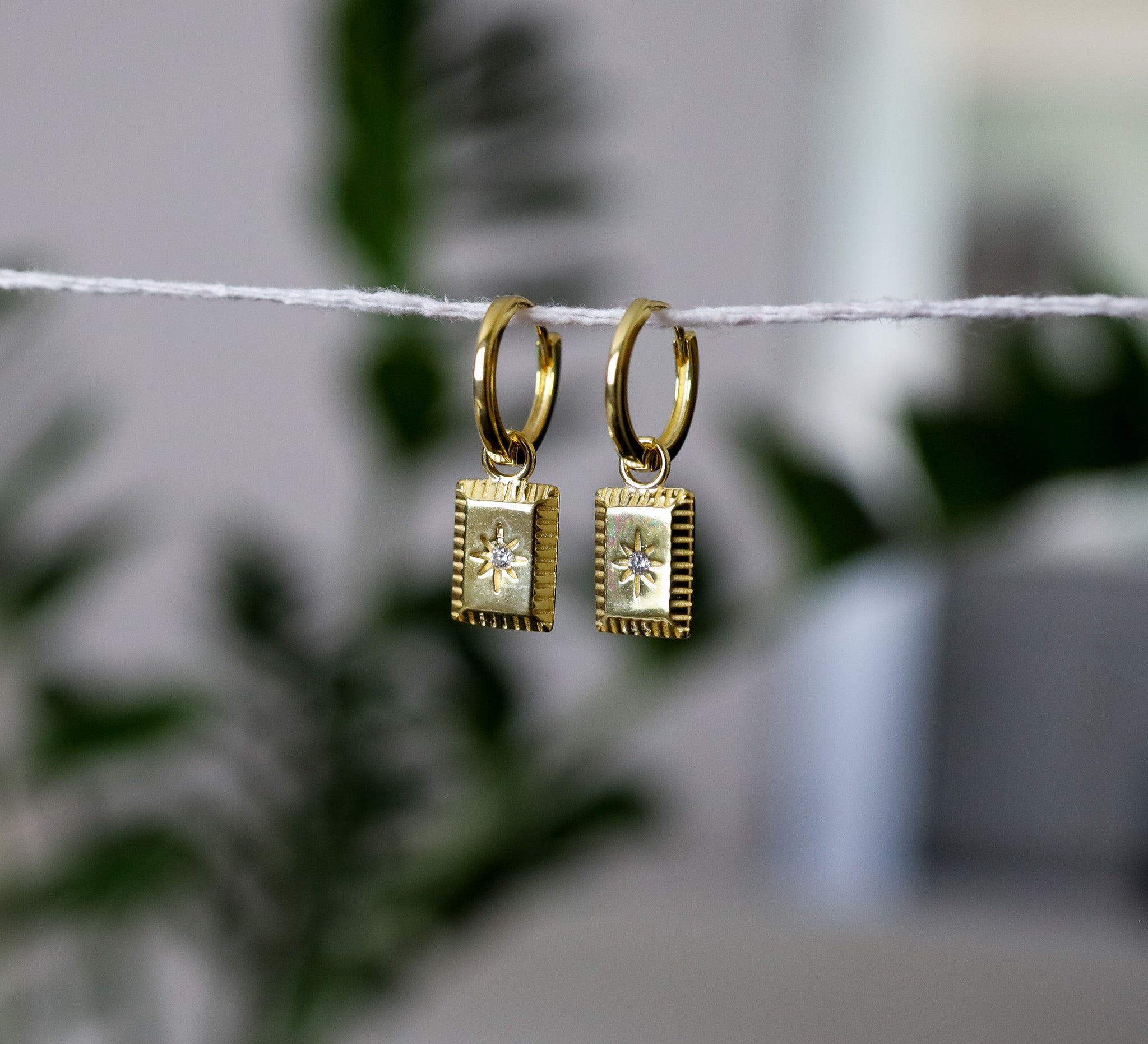 Star Charm Hoops