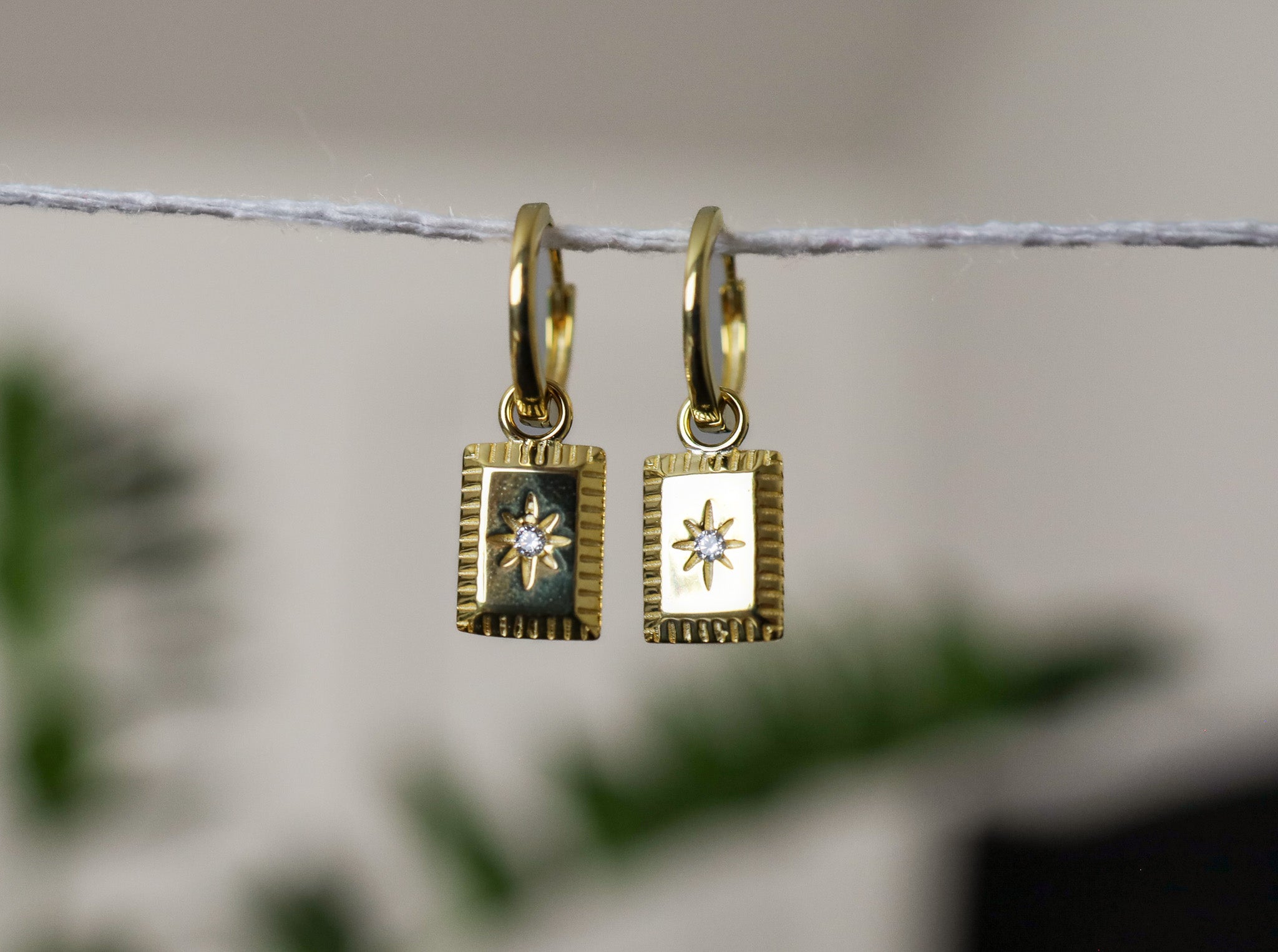 Star Charm Hoops