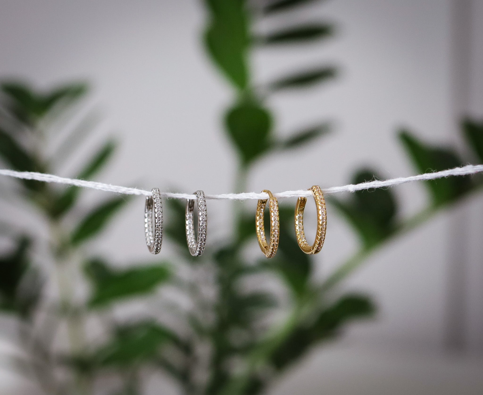 Diamond Lined Hoops