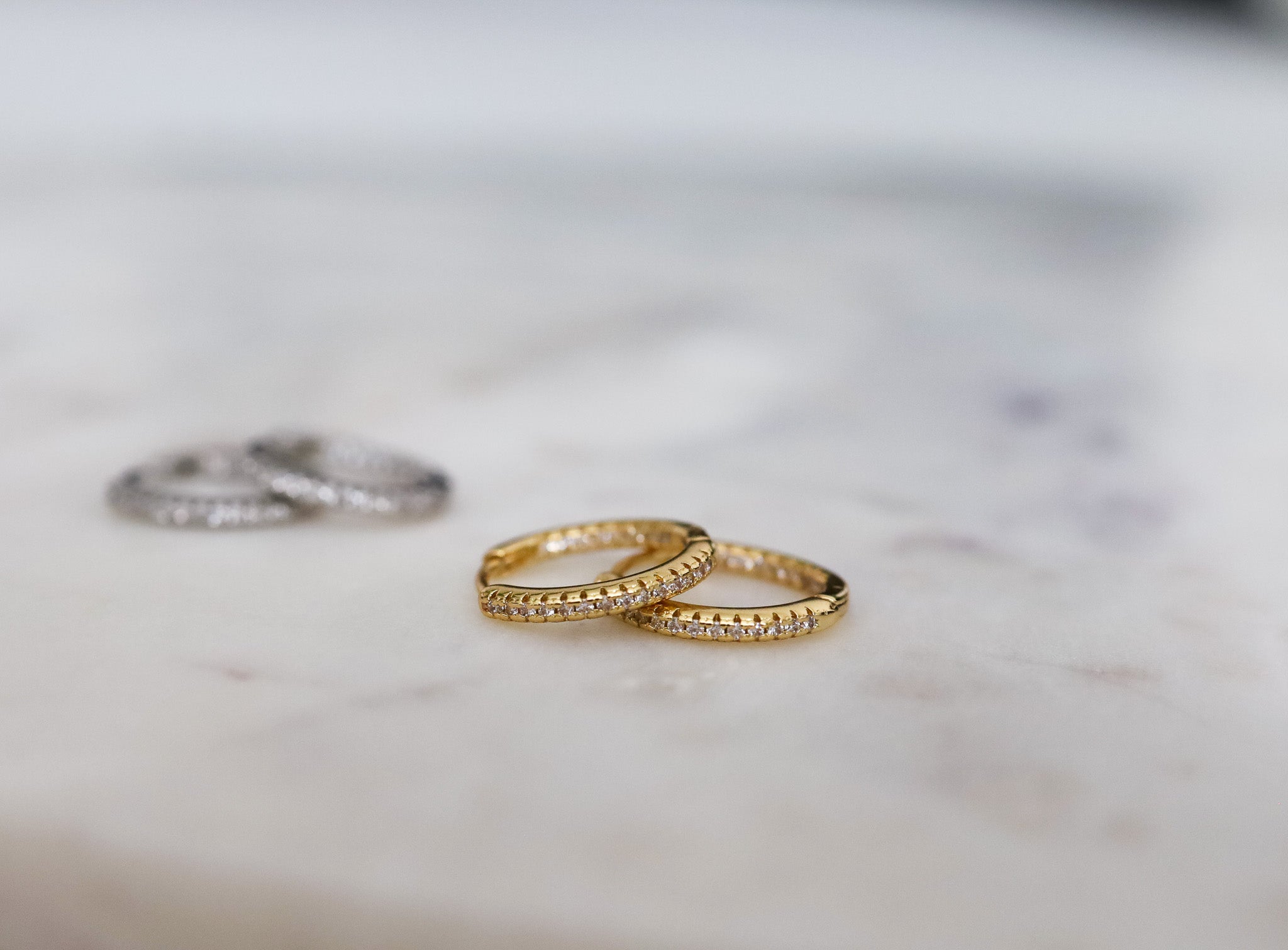 Diamond Lined Hoops