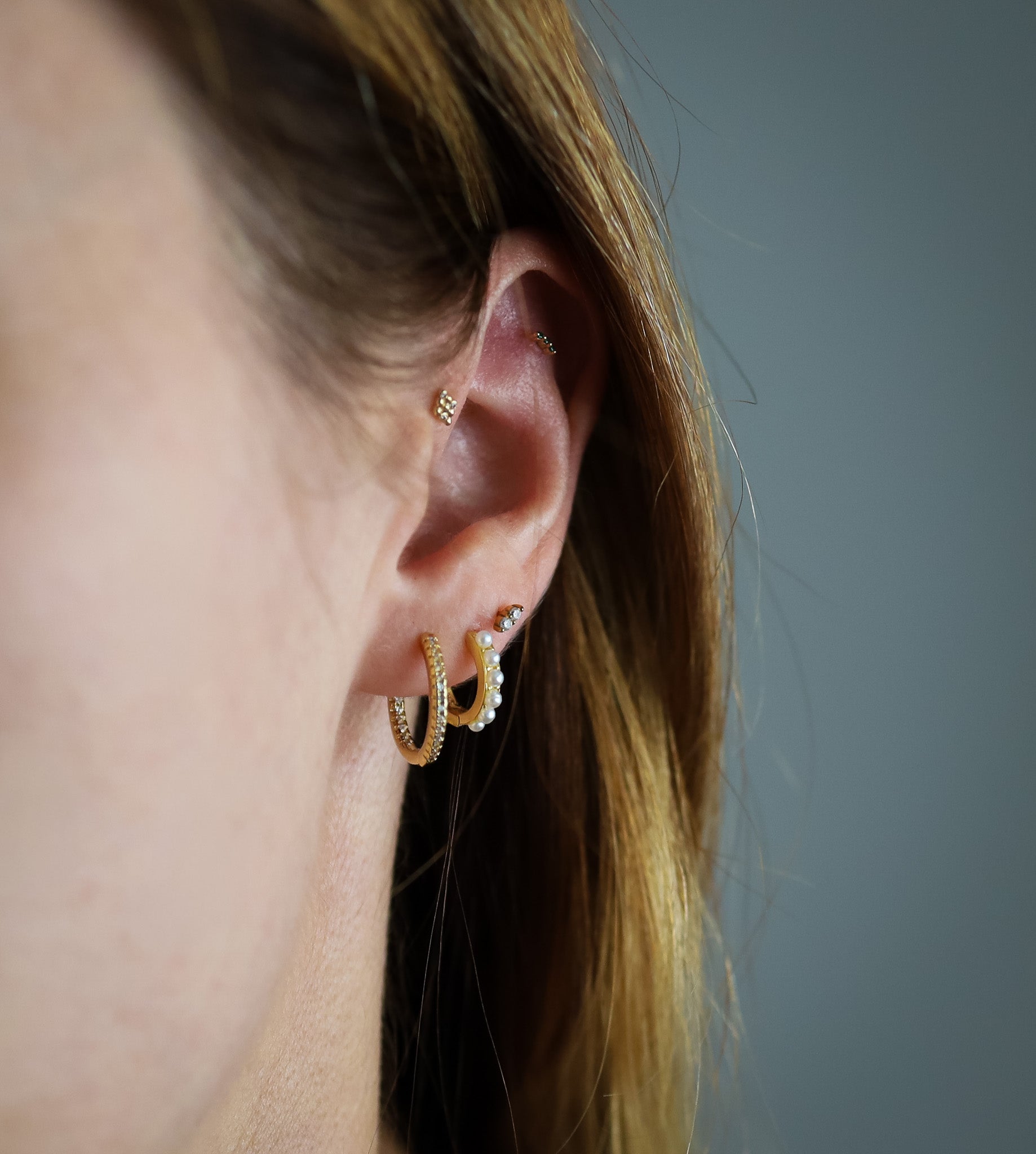 Diamond Lined Hoops