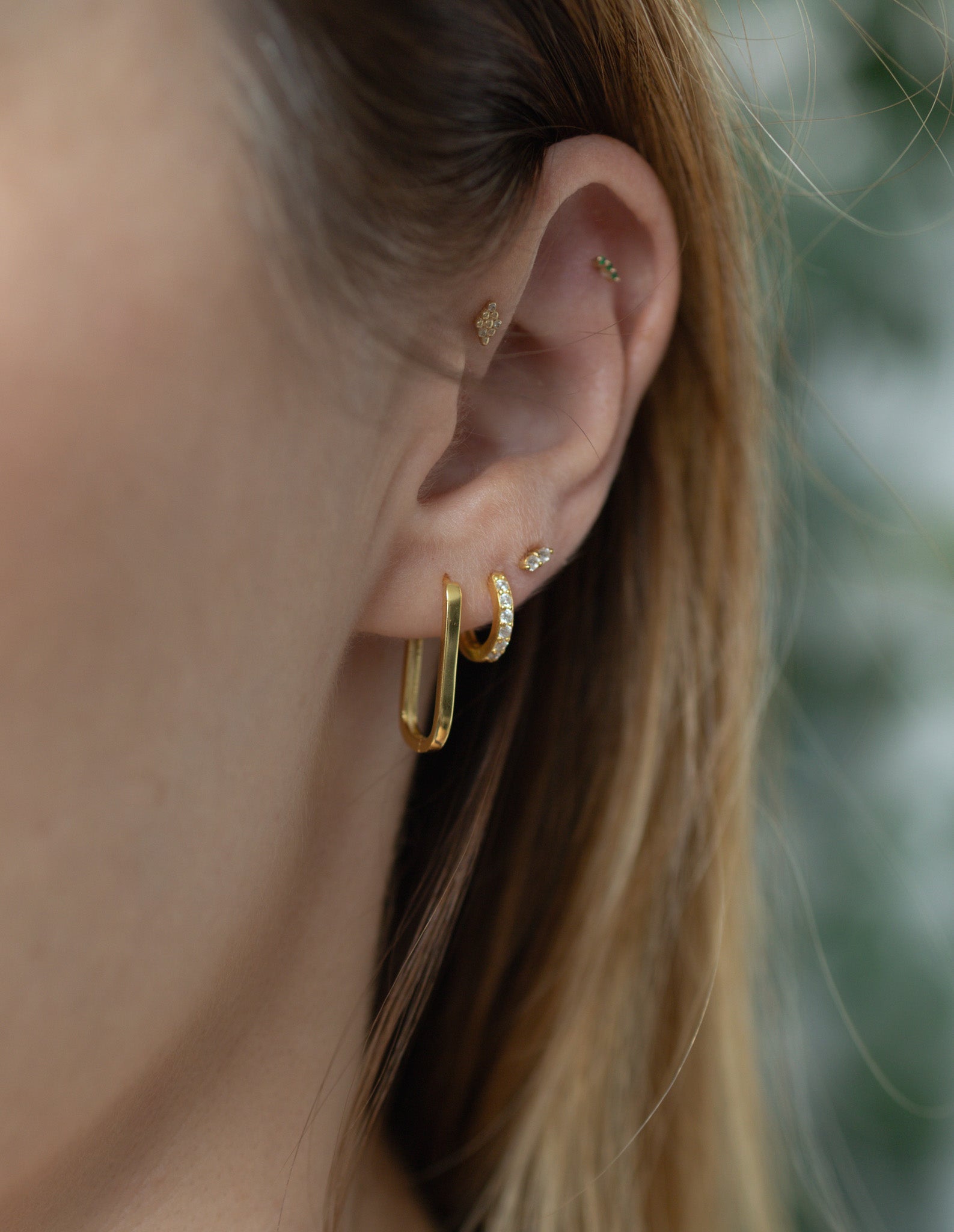 Diamond Huggie Hoop Earrings