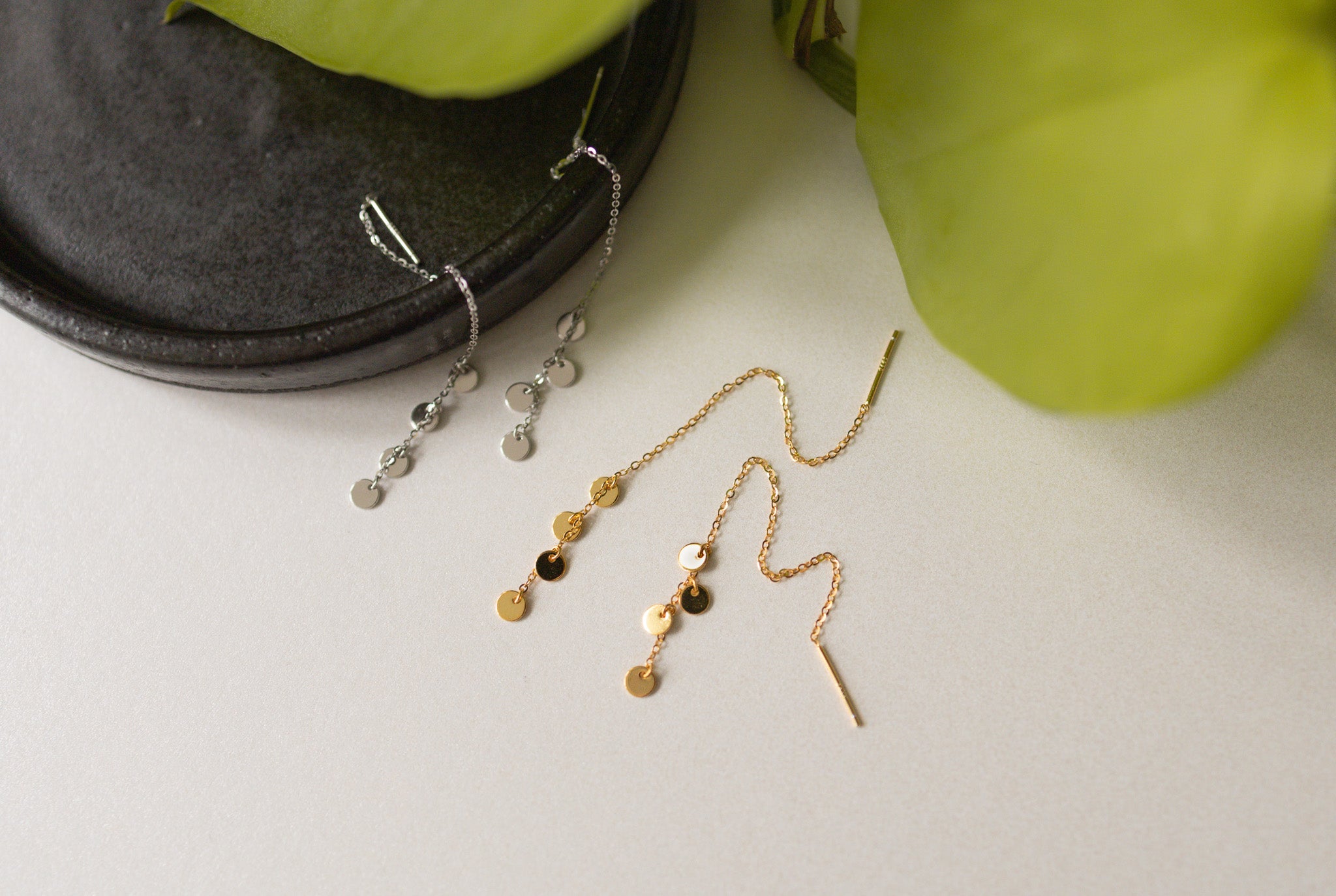 Disk Chain Earrings