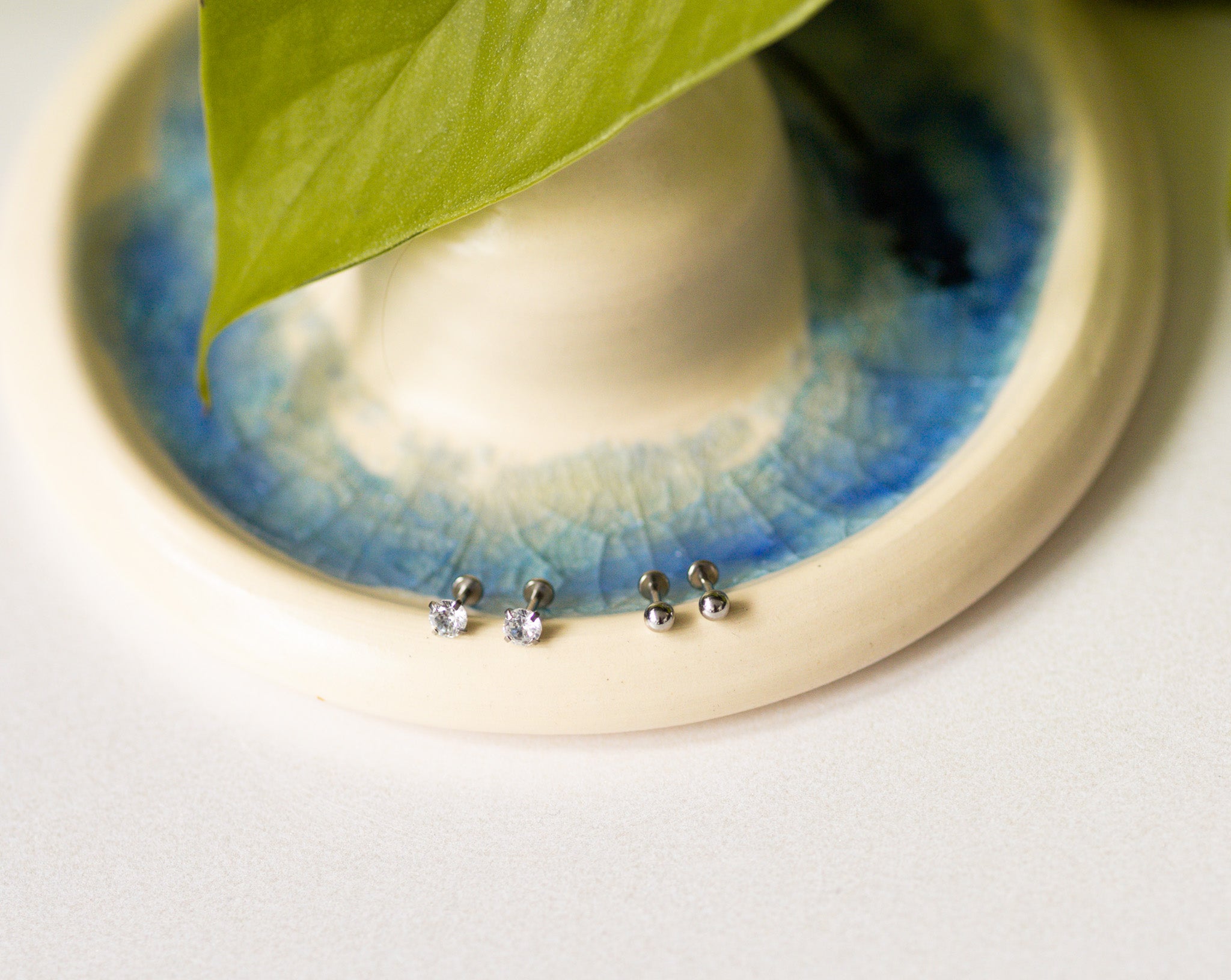 Set ~ Diamond and Tiny Ball Flat-Back Studs
