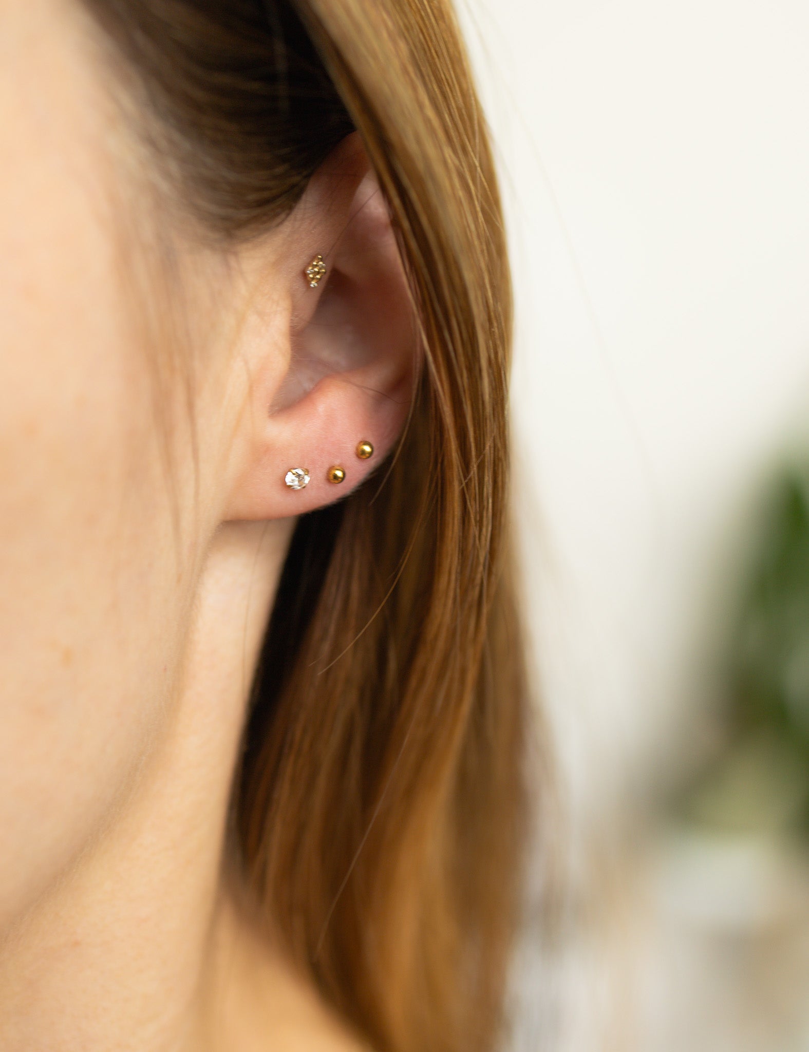 Set ~ Diamond and Tiny Ball Flat-Back Studs