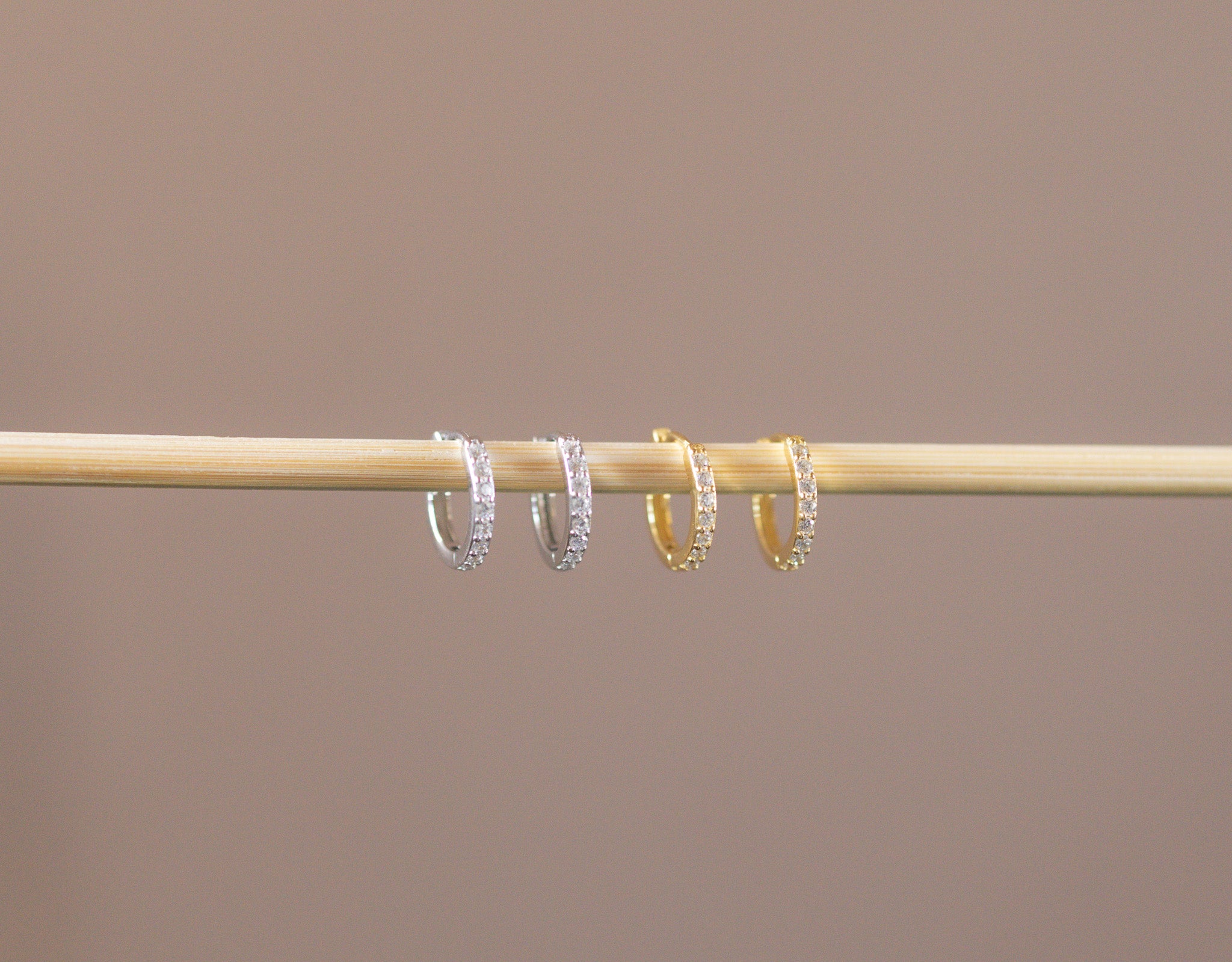 Diamond Huggie Hoop Earrings