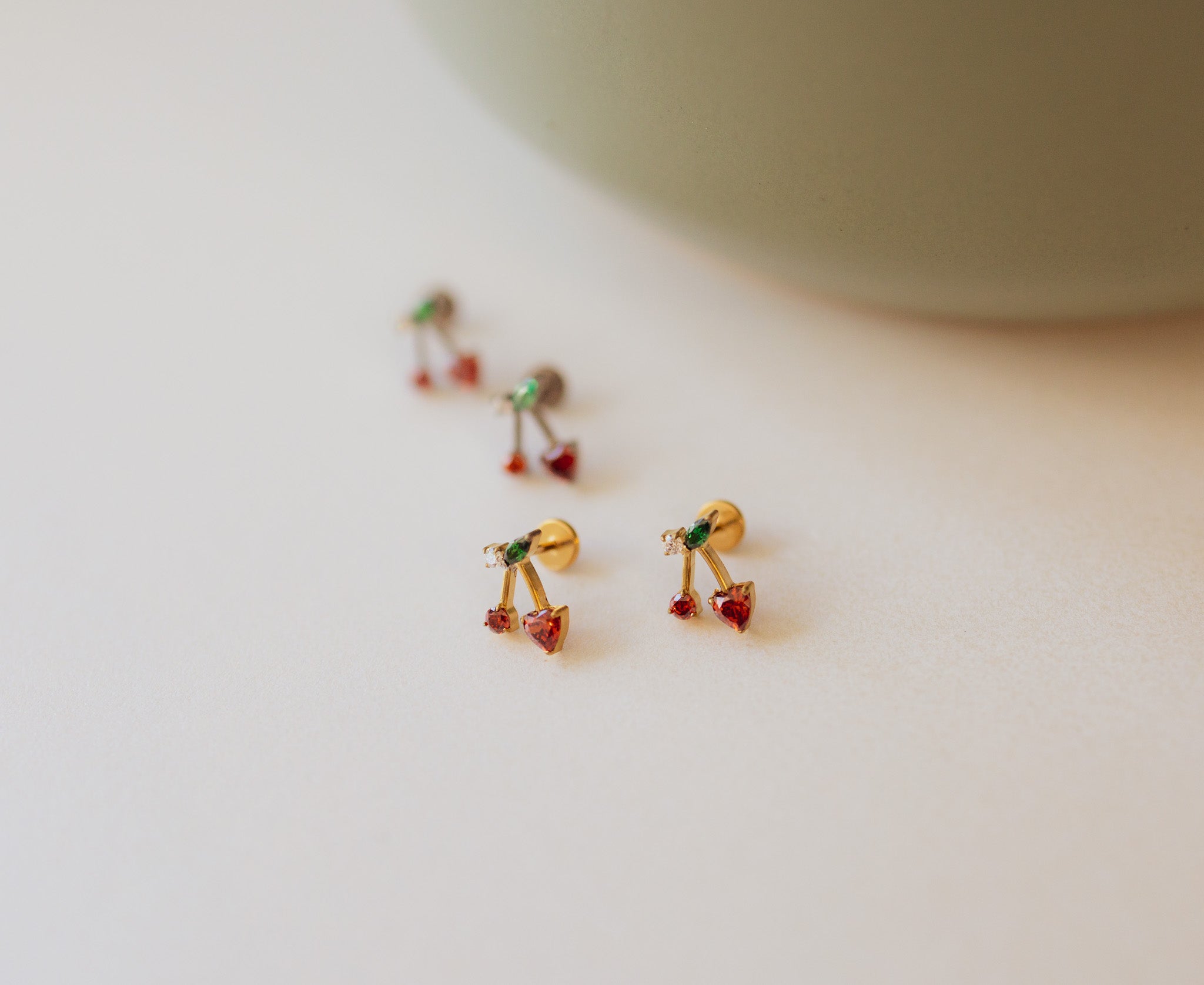 Cherry Flat Back Studs