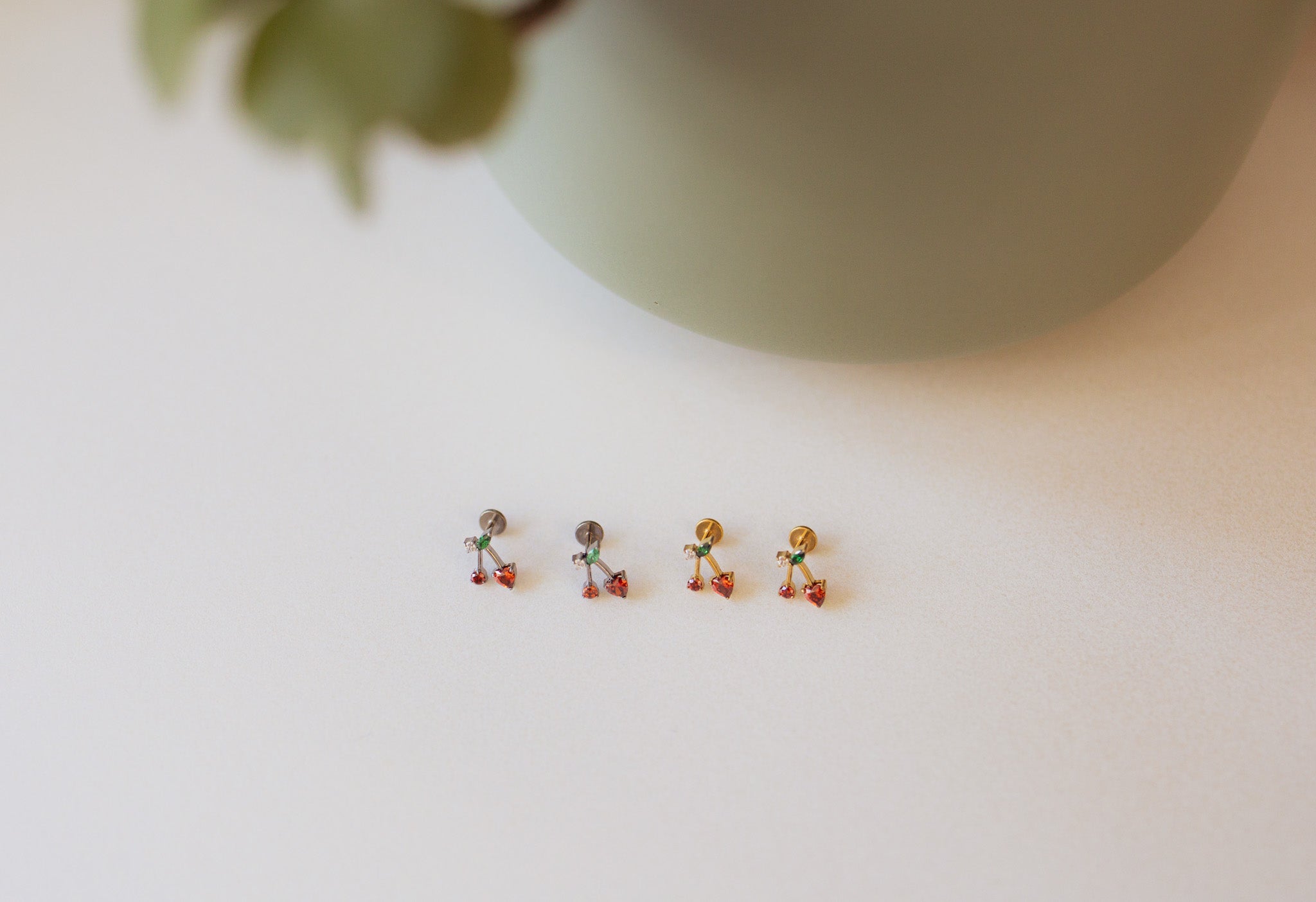 Cherry Flat Back Studs