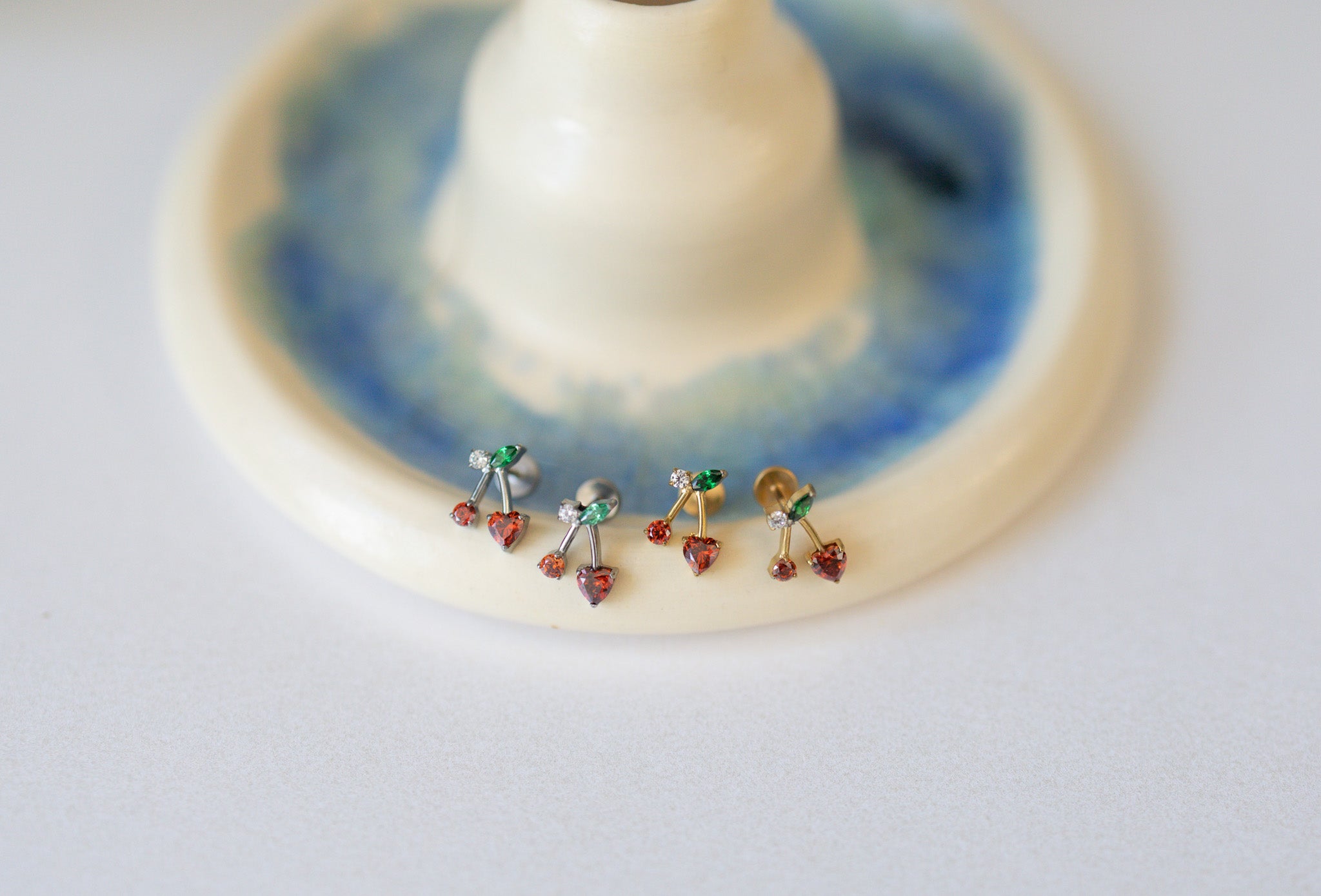 Cherry Flat Back Studs