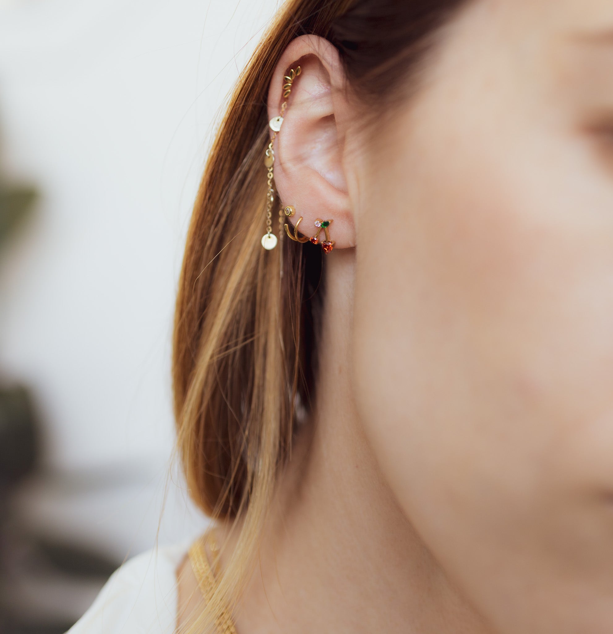 Cherry Flat Back Studs