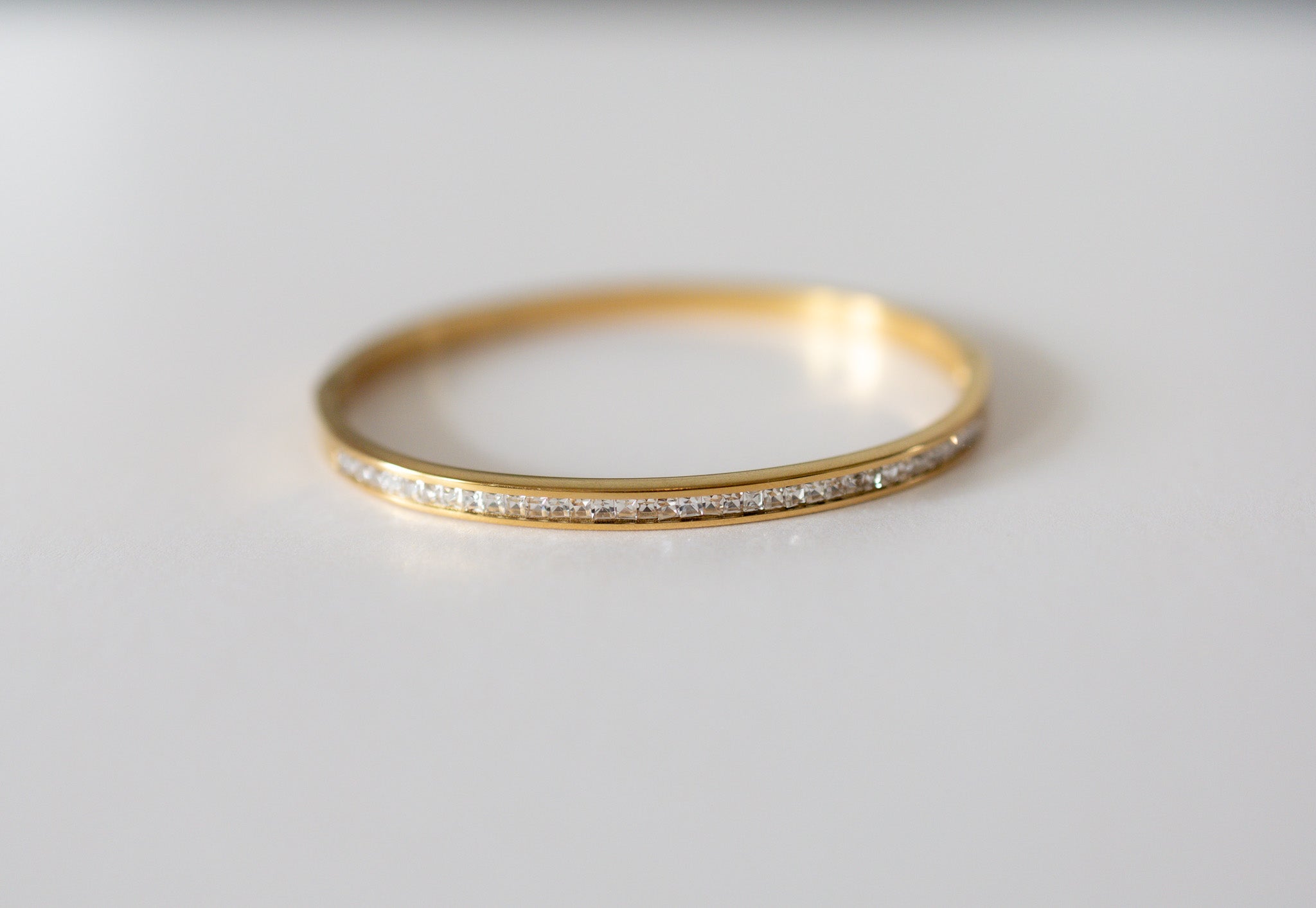 Hinge Diamond Lined Bangle Bracelet