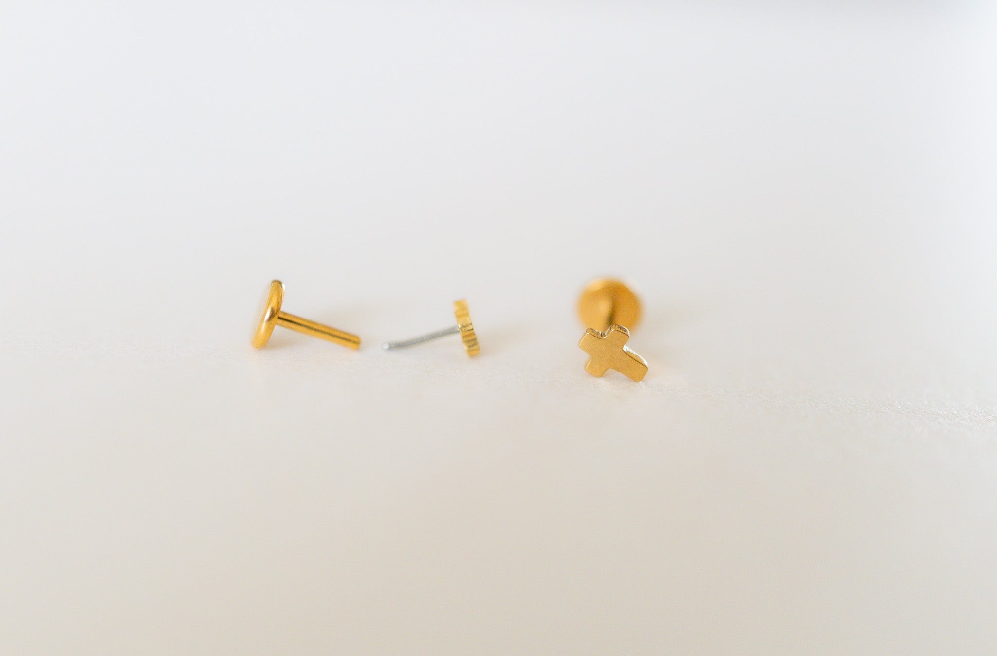 Tiny Cross Flat Back Studs