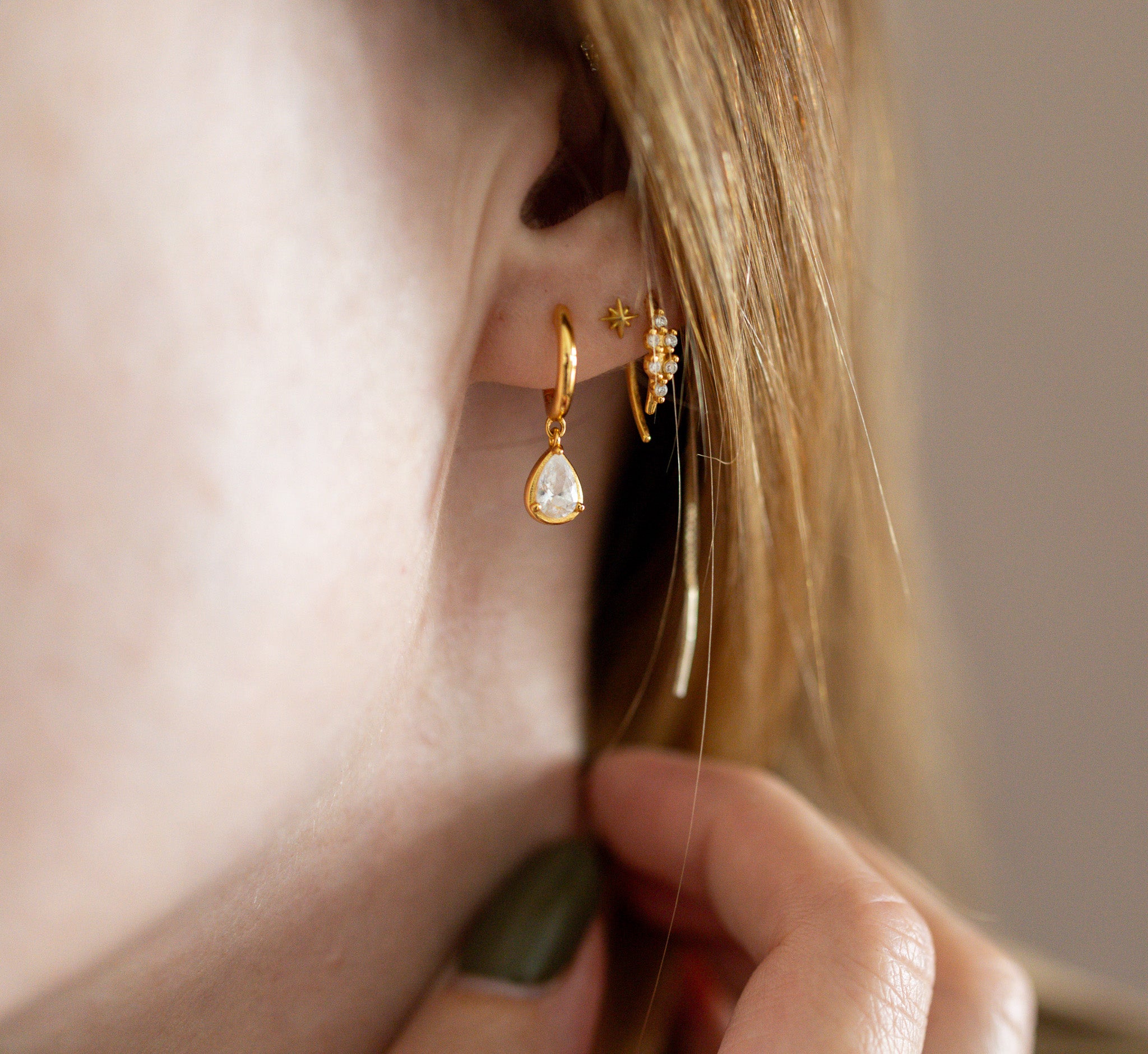 Pear Shaped Diamond Hoop