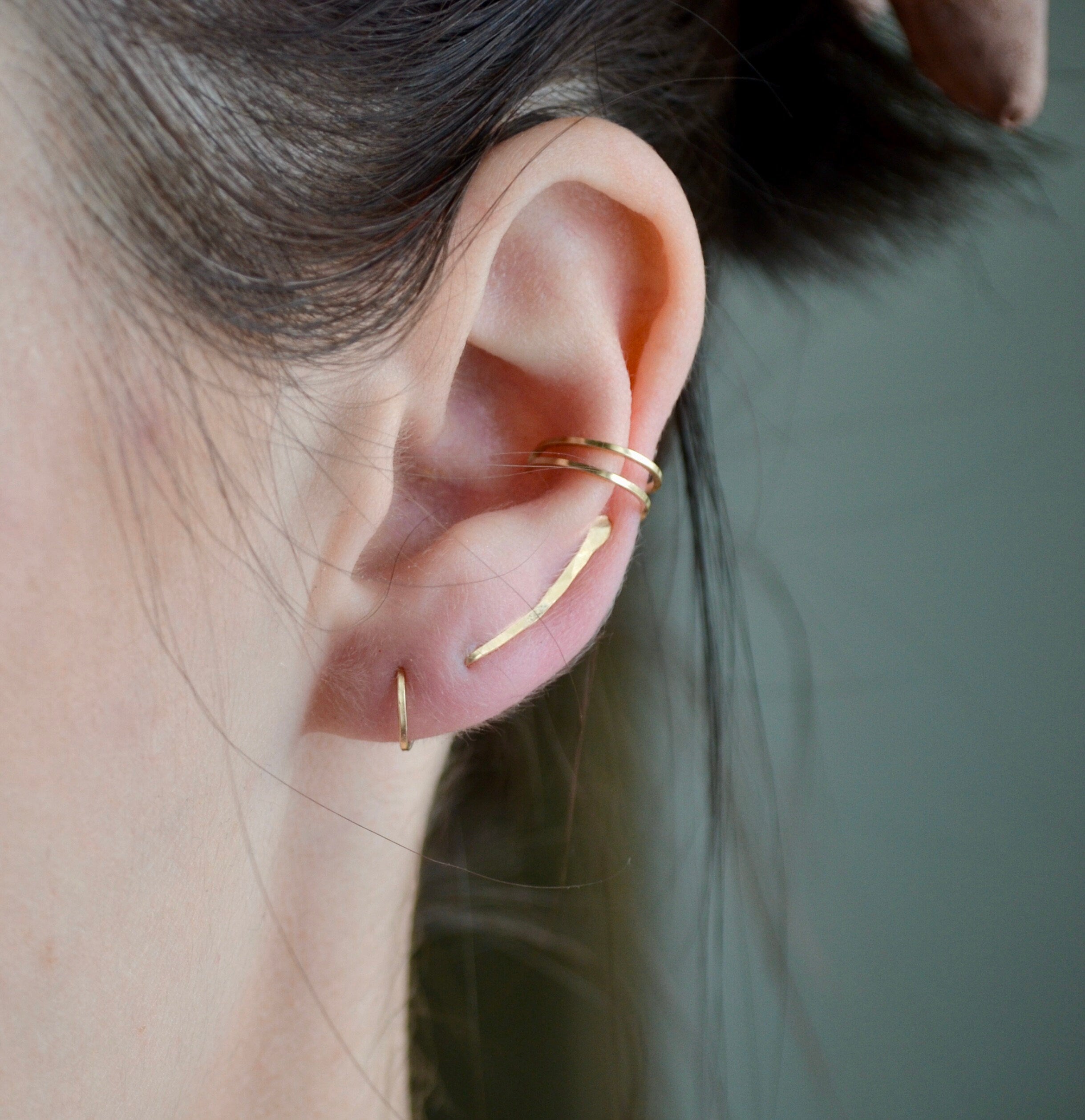 Backless Square Wire Hoop Earrings
