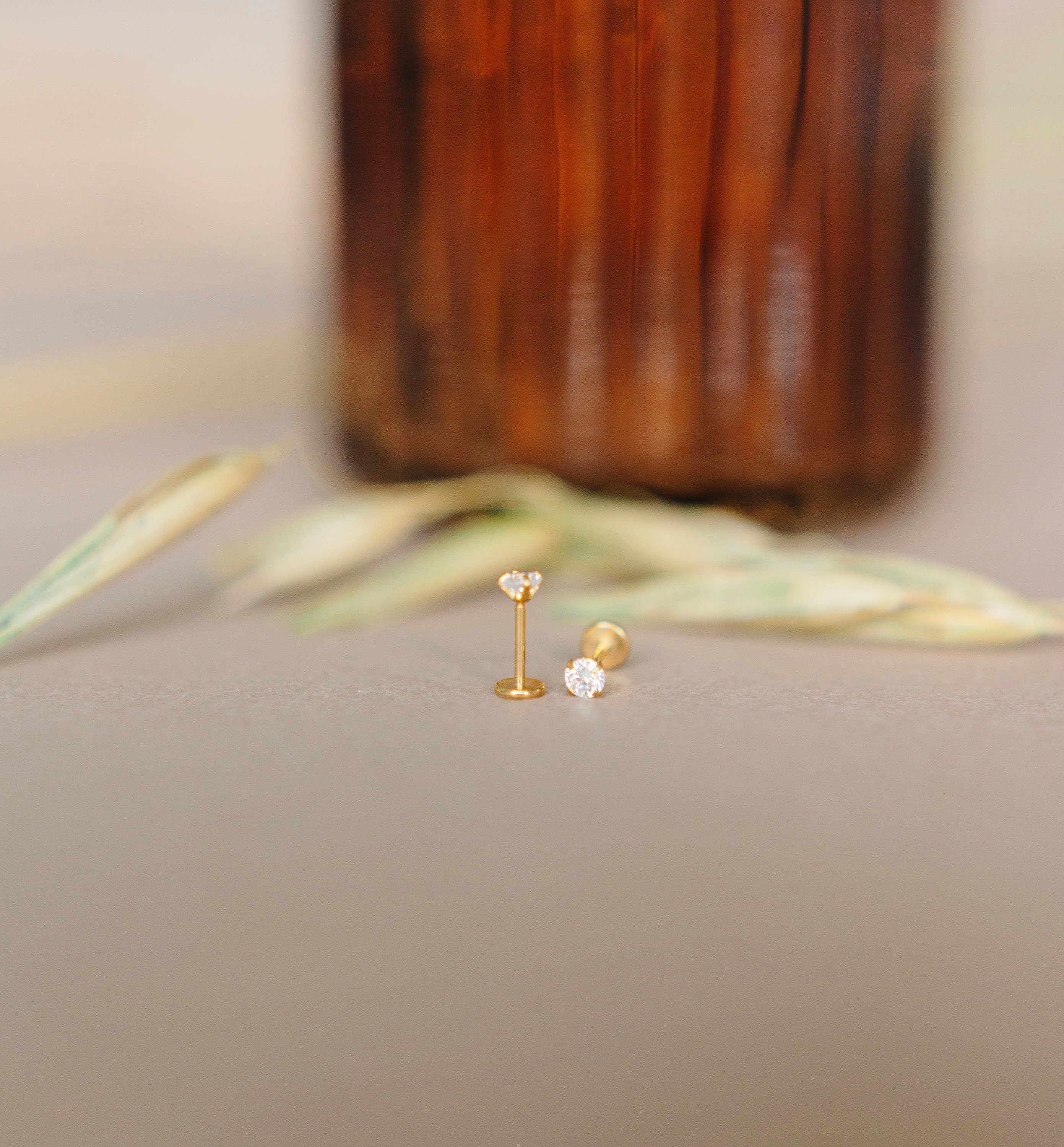 Pronged Diamond Flat Back Studs