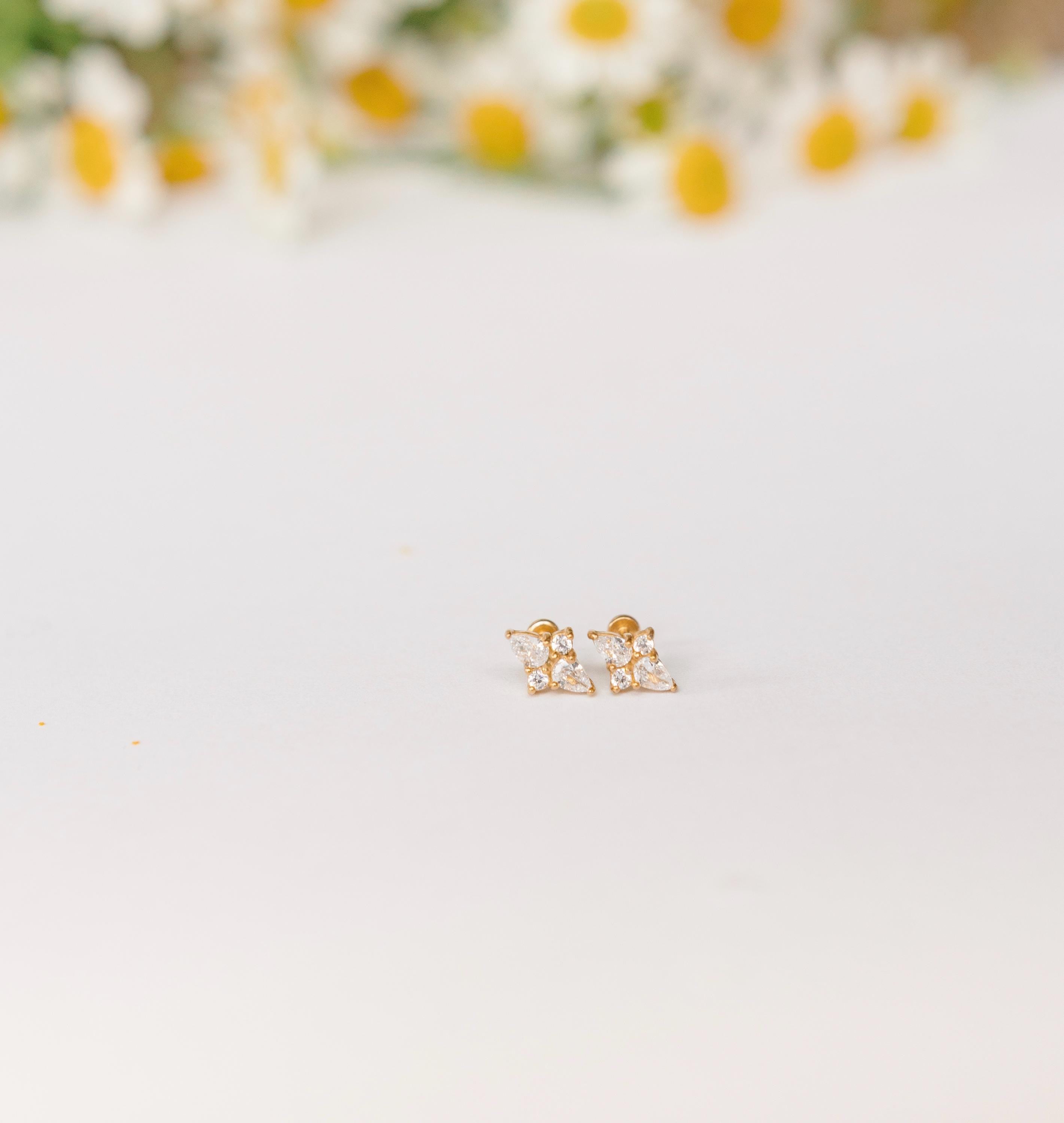 Square Diamond Flat Back Studs