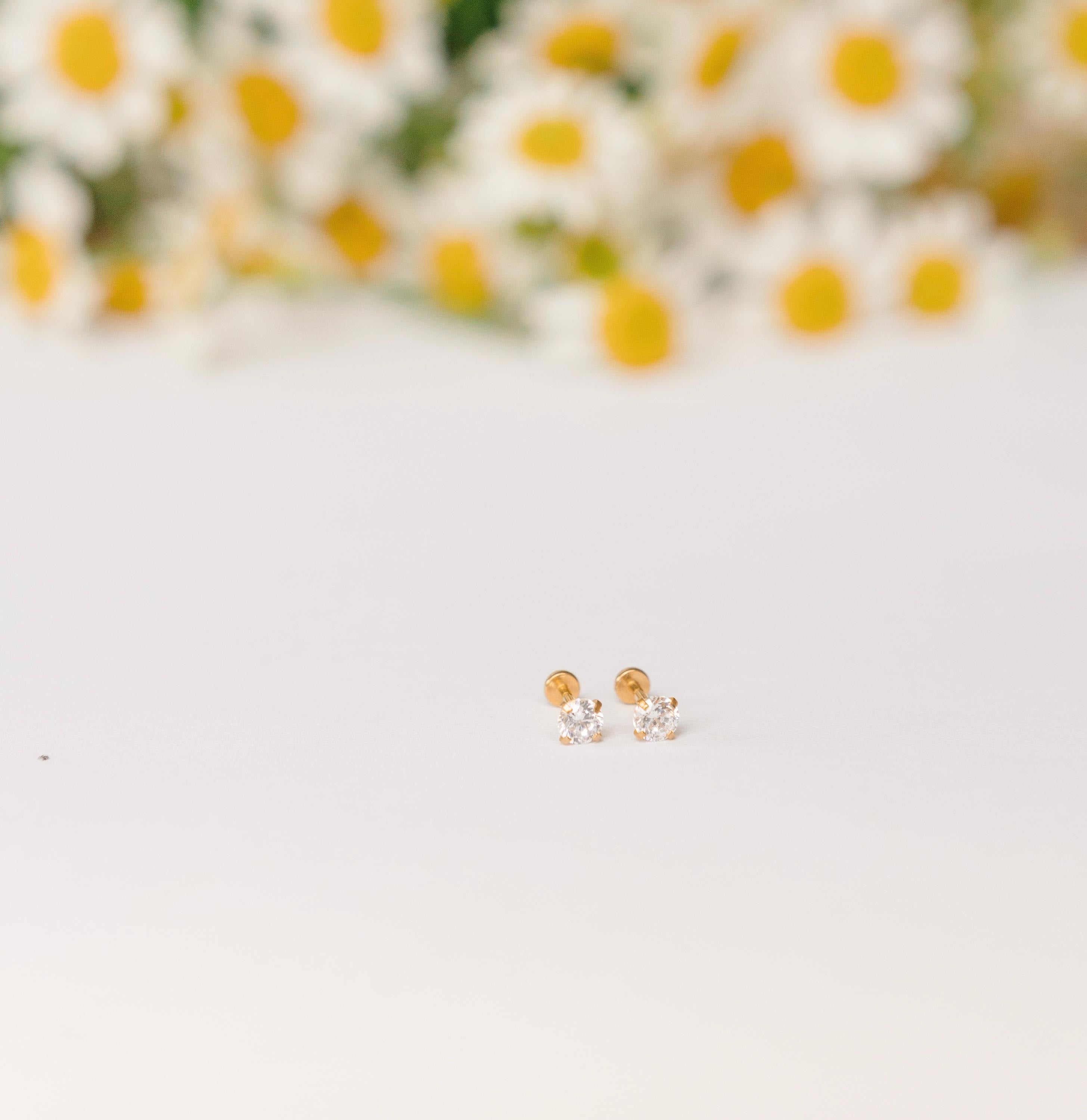 Diamond Flat Back Studs