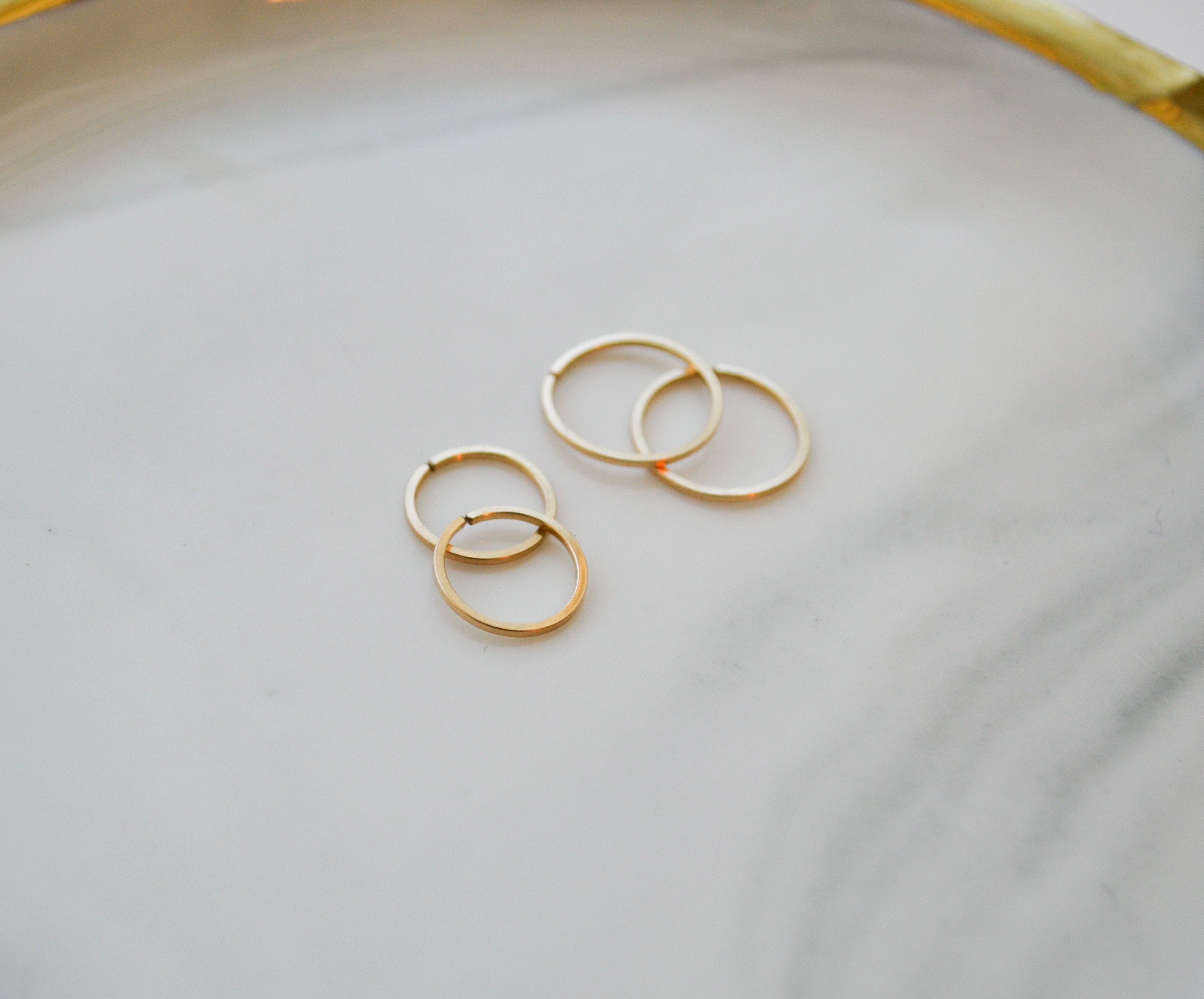 Backless Square Wire Hoop Earrings